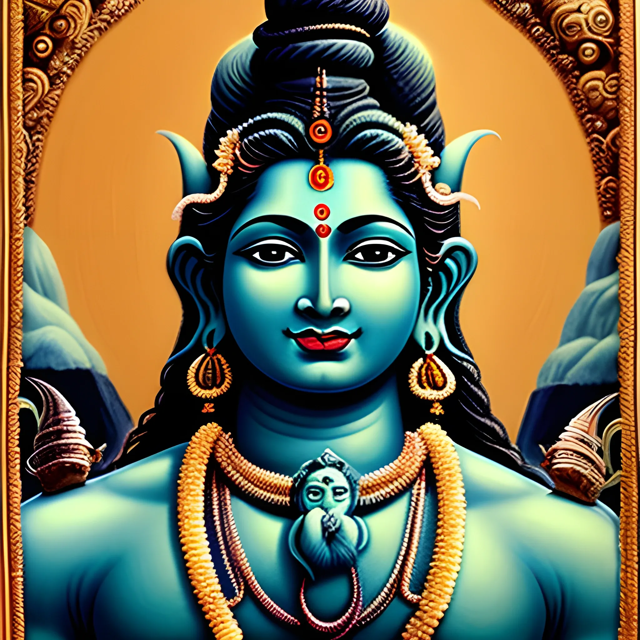 a beautiful portrait of hindu god lord Shiva