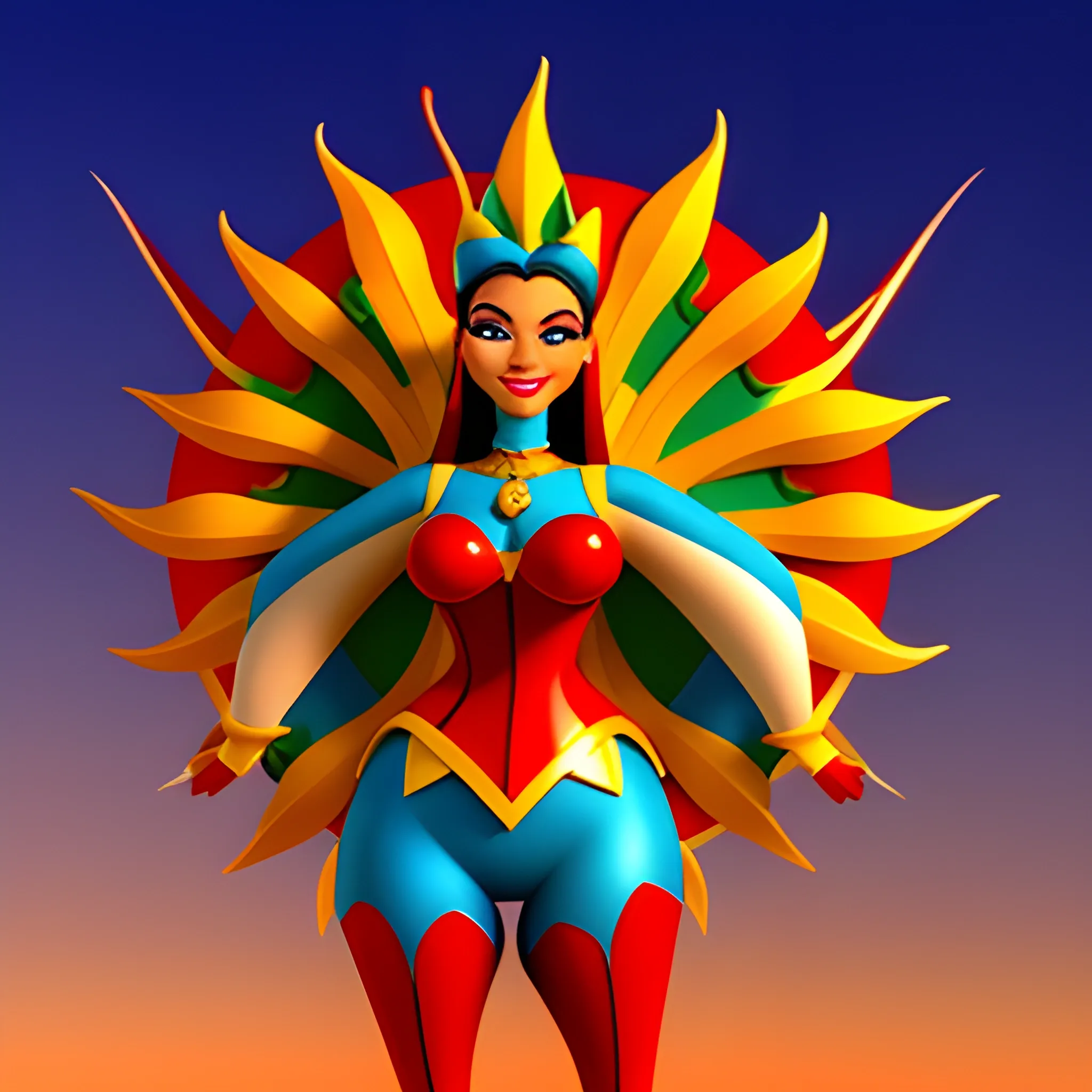 3d Disney animation mexican kid sun