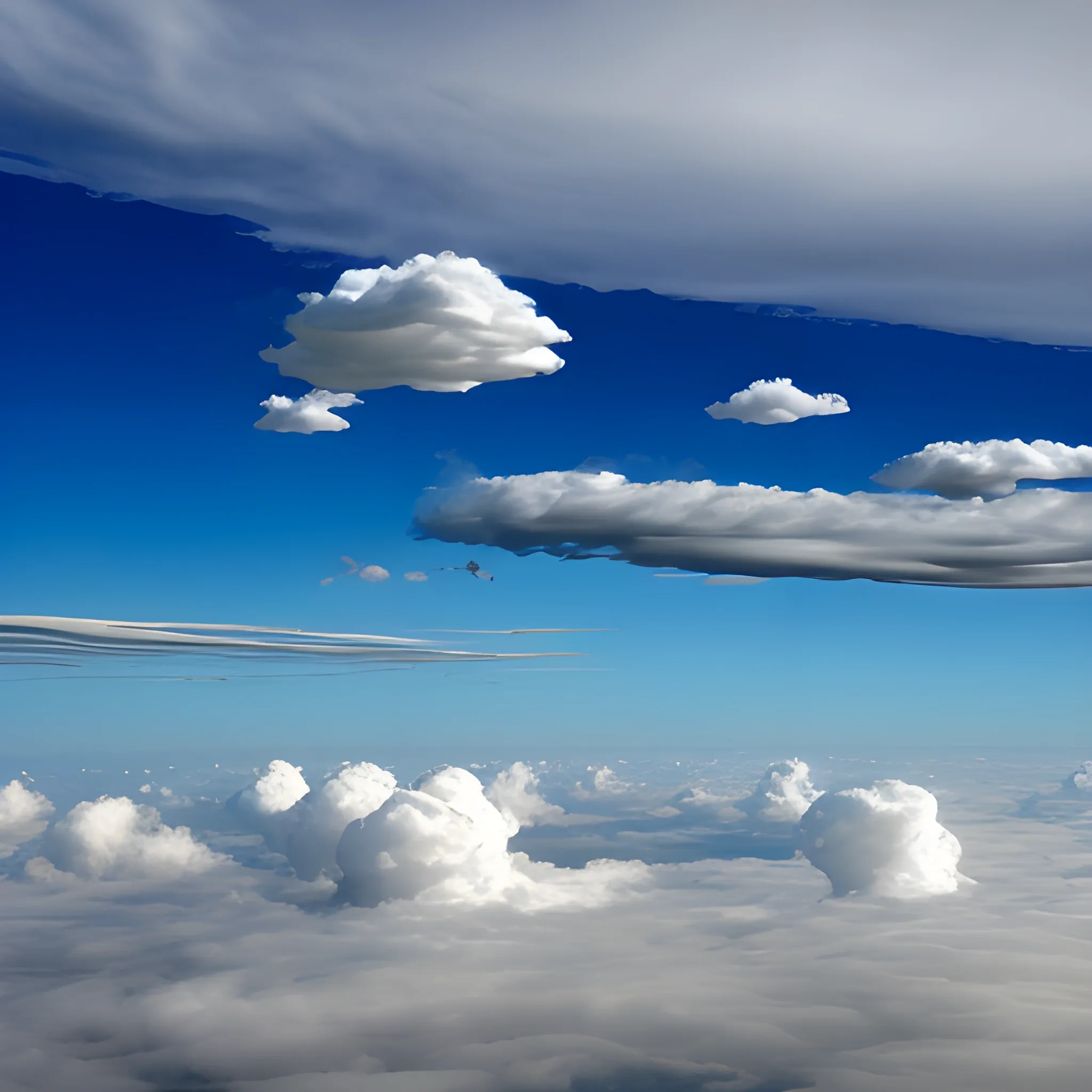 Imágenes de diferentes tipos de nubes flotando en el cielo