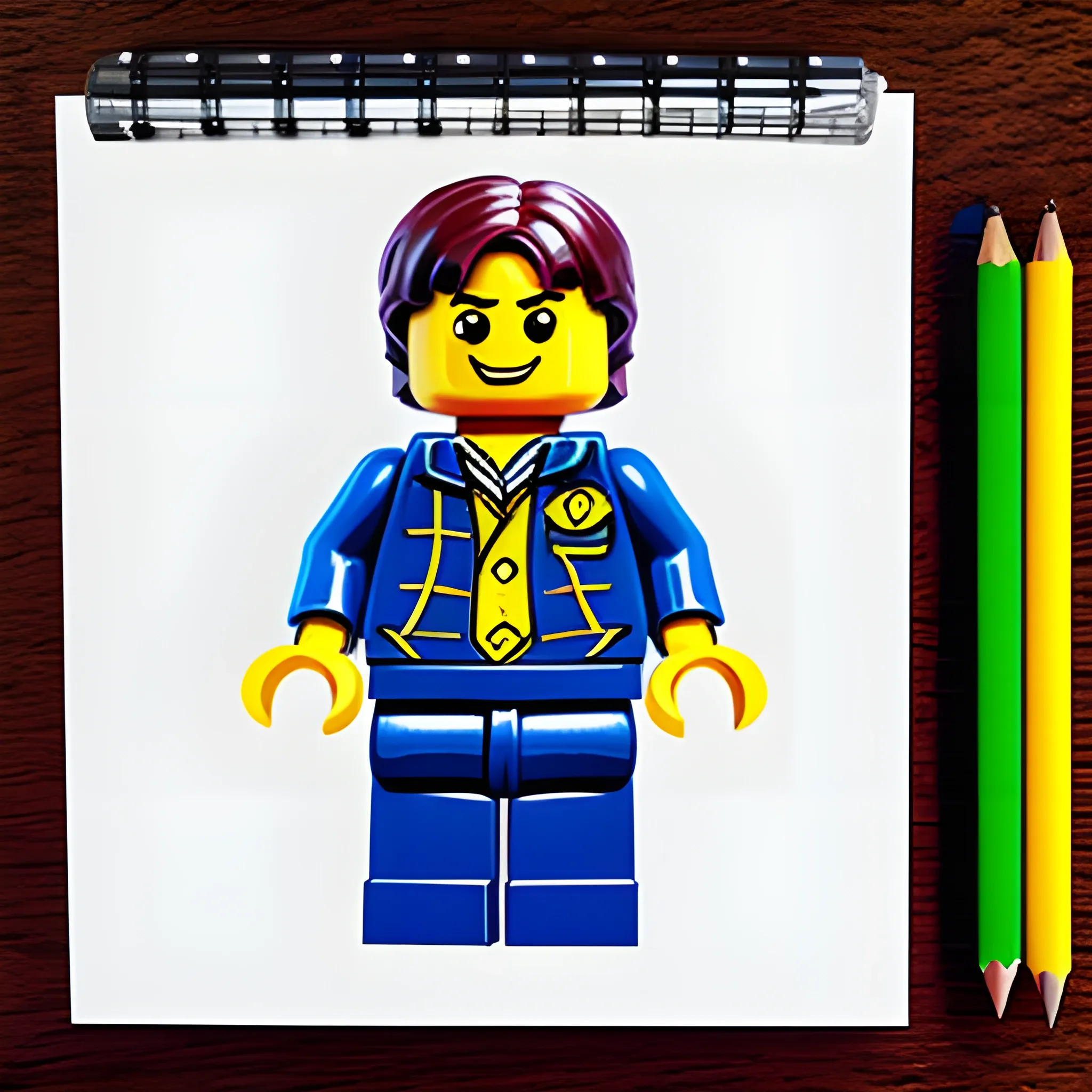 Clark Green, Lego Minifigure, The Office, Pencil Sketch