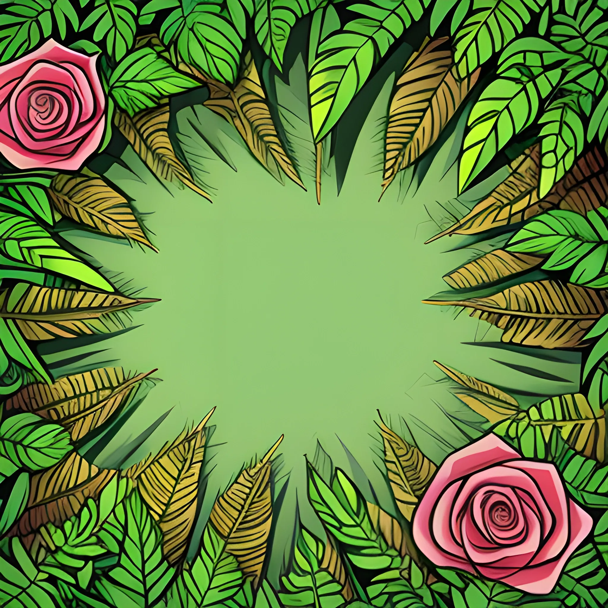 roses in the middle of the jungle, Cartoon,