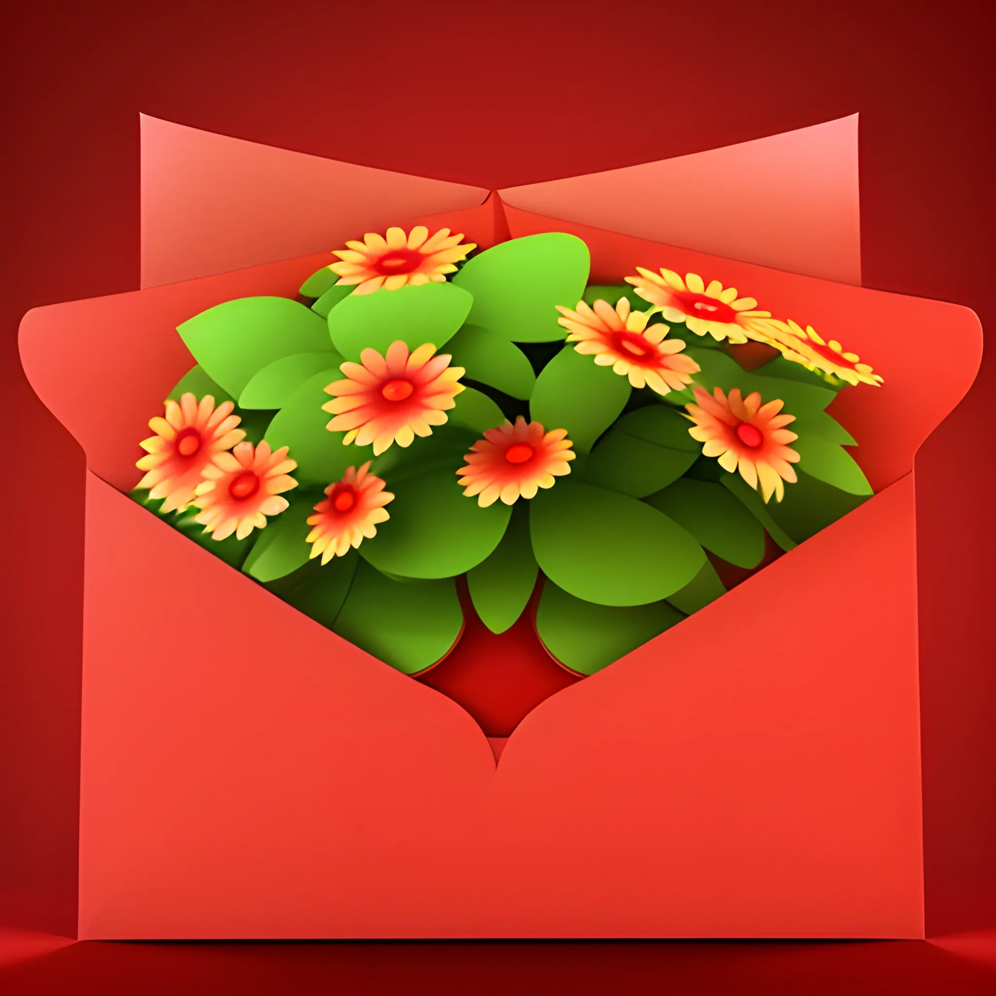 summer, red envelope, 3D, cute