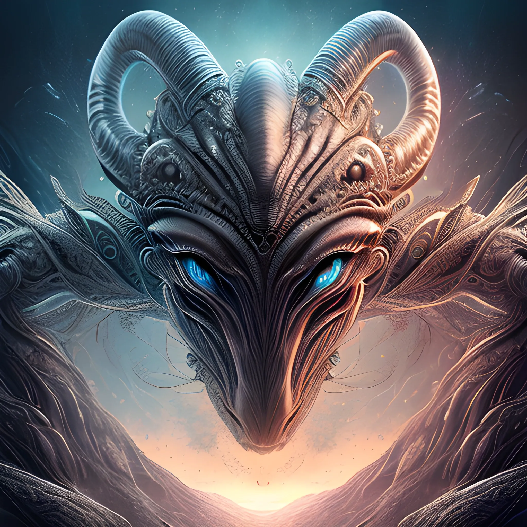 A detailed and intricate digital art piece in a cinematic style, this ultra high resolution portrait of a powerful alien beast is a true masterpiece
