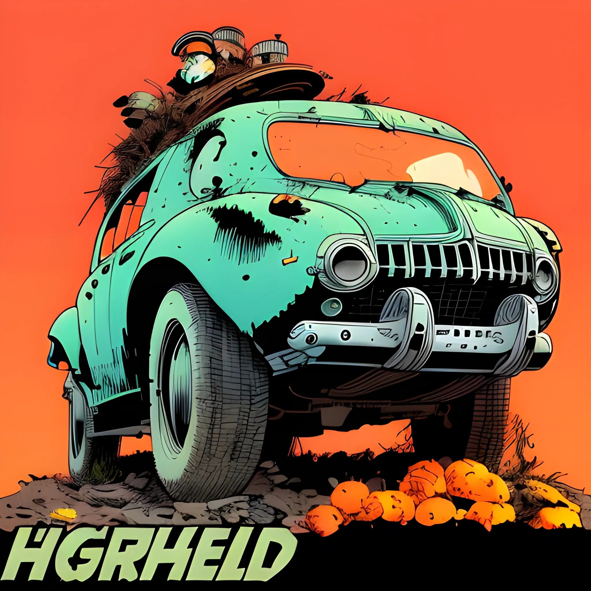 (((by Frank Miller's Hard Boiled))), a panorama looking straight at the camera photo of aged machine at dusk during fall in the mountains, (in the style of Primitivism and Nostalgiacore), (trending on Behance HD), (overwrought, classic, post-apocalypticpunk), (furry, eye strain, dystopian, microscopic) ,(NSFW:0.5) , (high quality), (detailed), (masterpiece), (best quality), (highres), (extremely detailed), (8k)