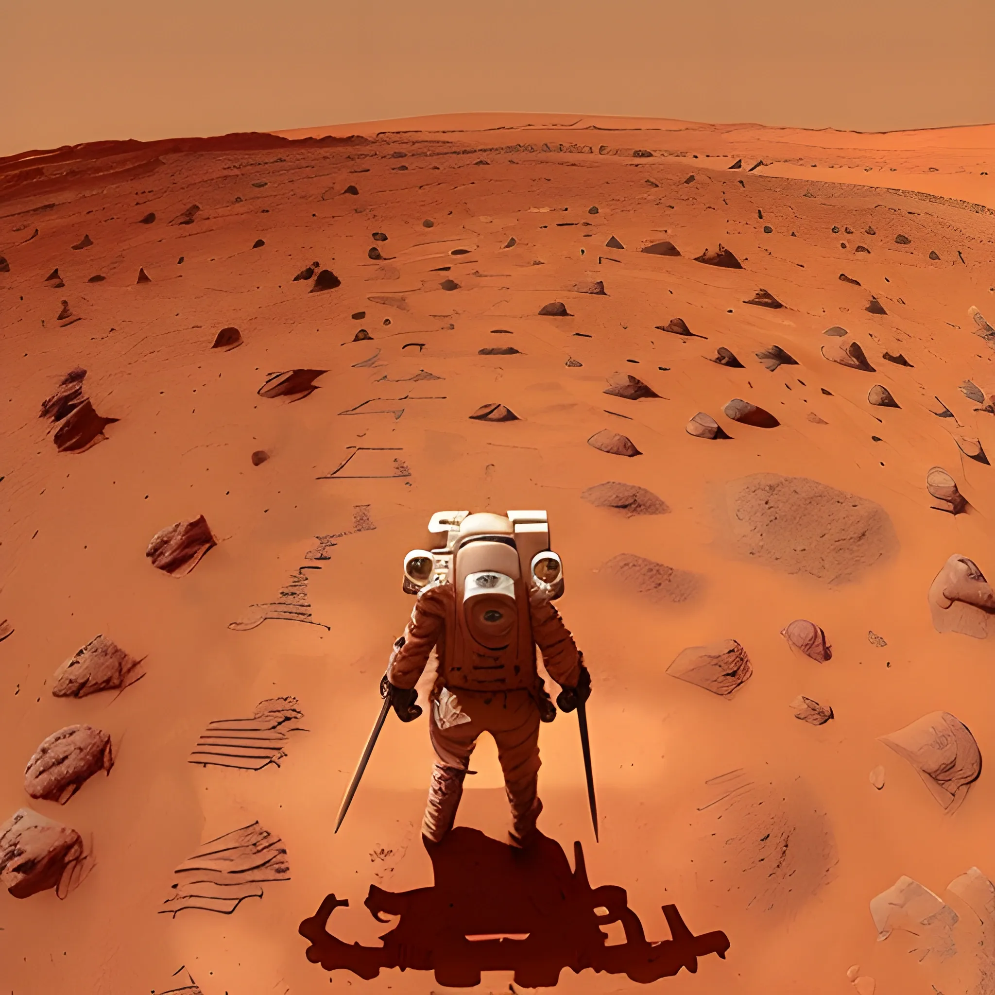 a person stading at mars