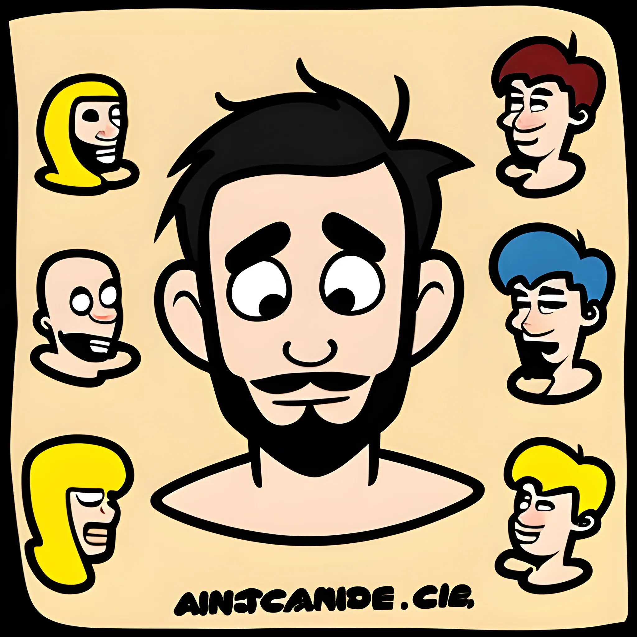 , Cartoon，man，high