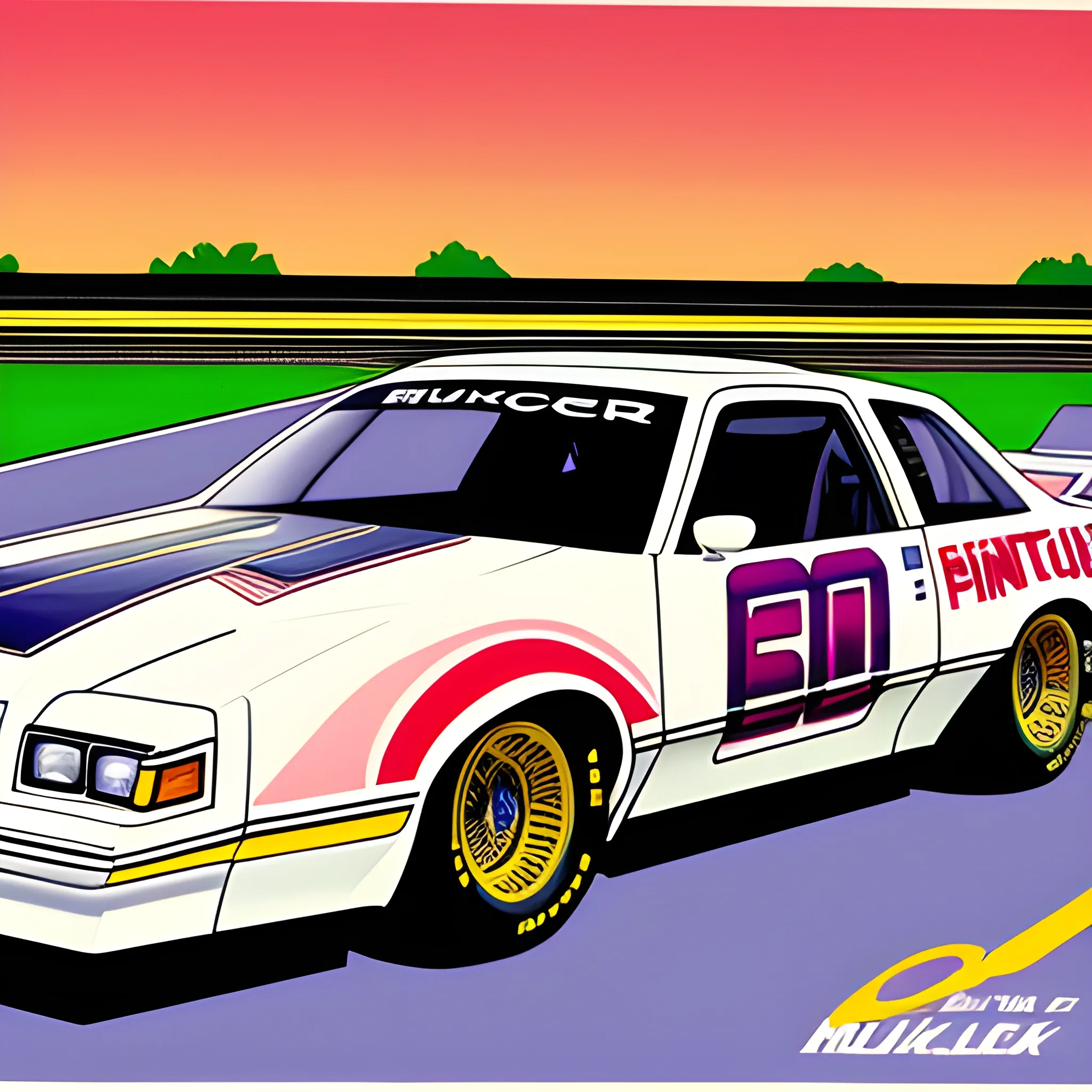 1980s Buick race car illustration 