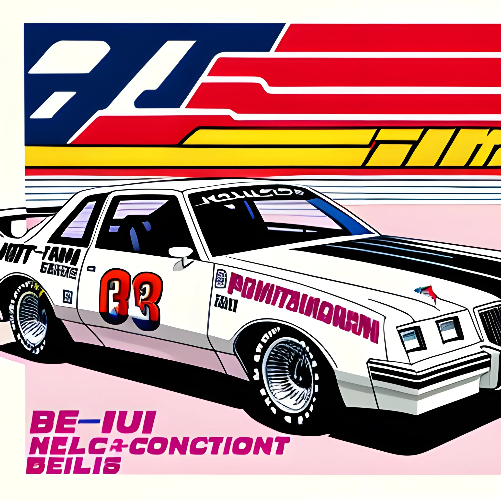 1980s Buick Race Car Illustration Arthub ai