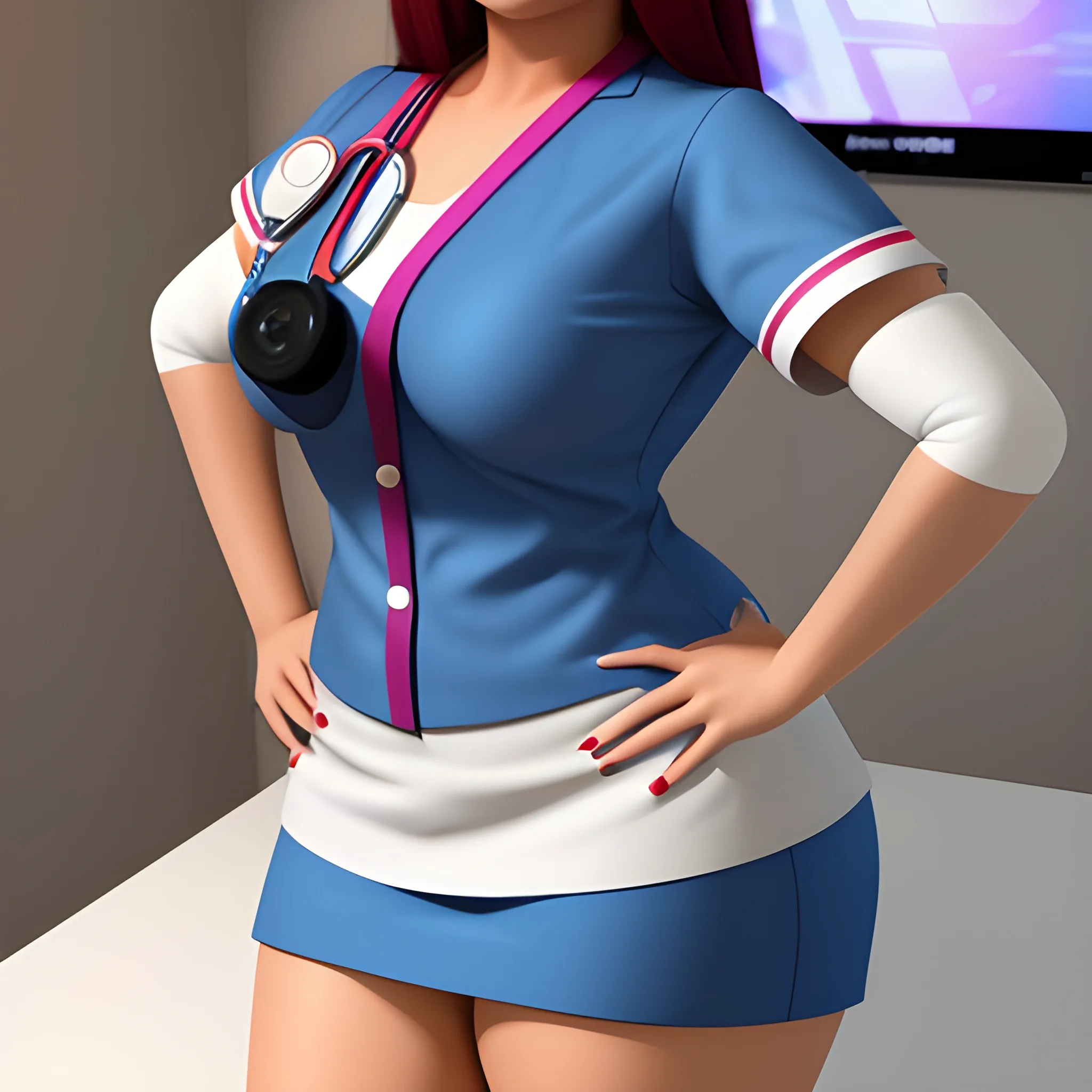 aishwarya rai thick nurse cosplay, 3D