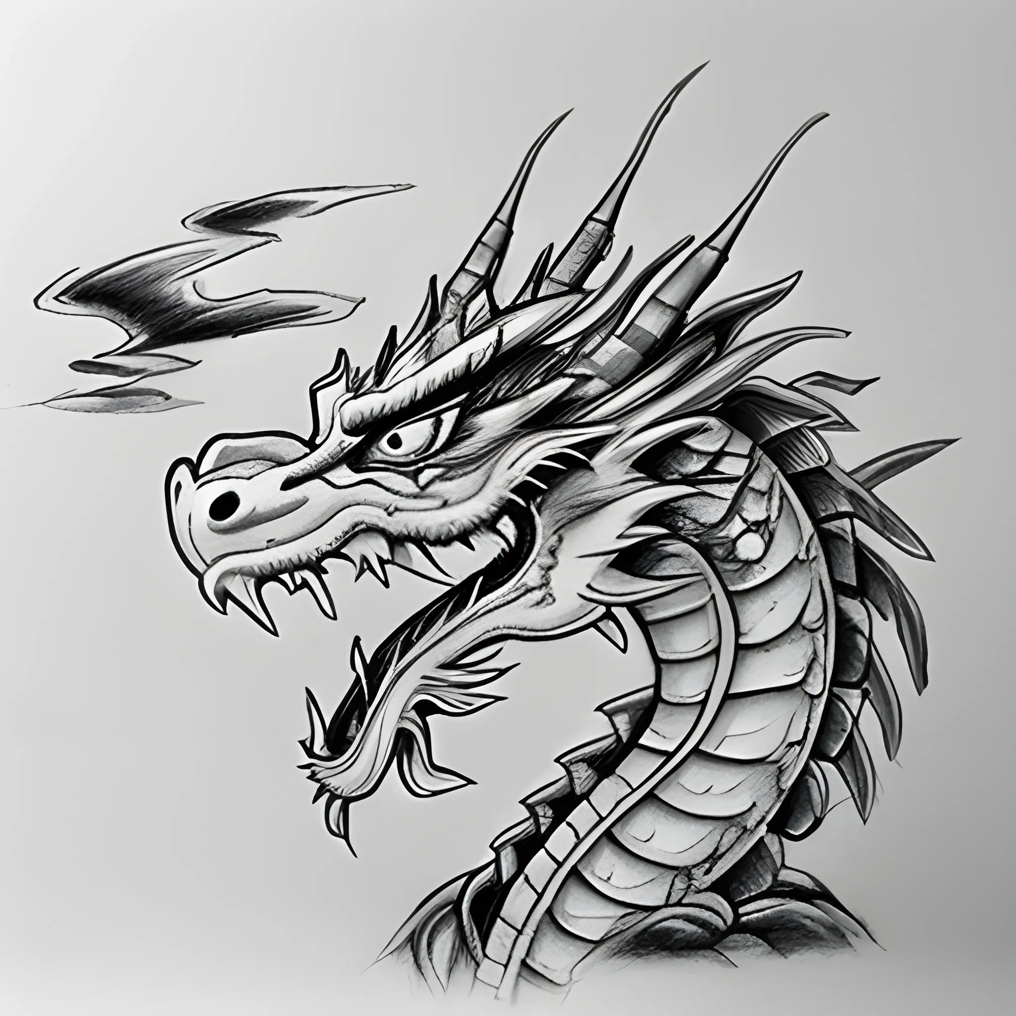 Pencil Drawing of Dragon