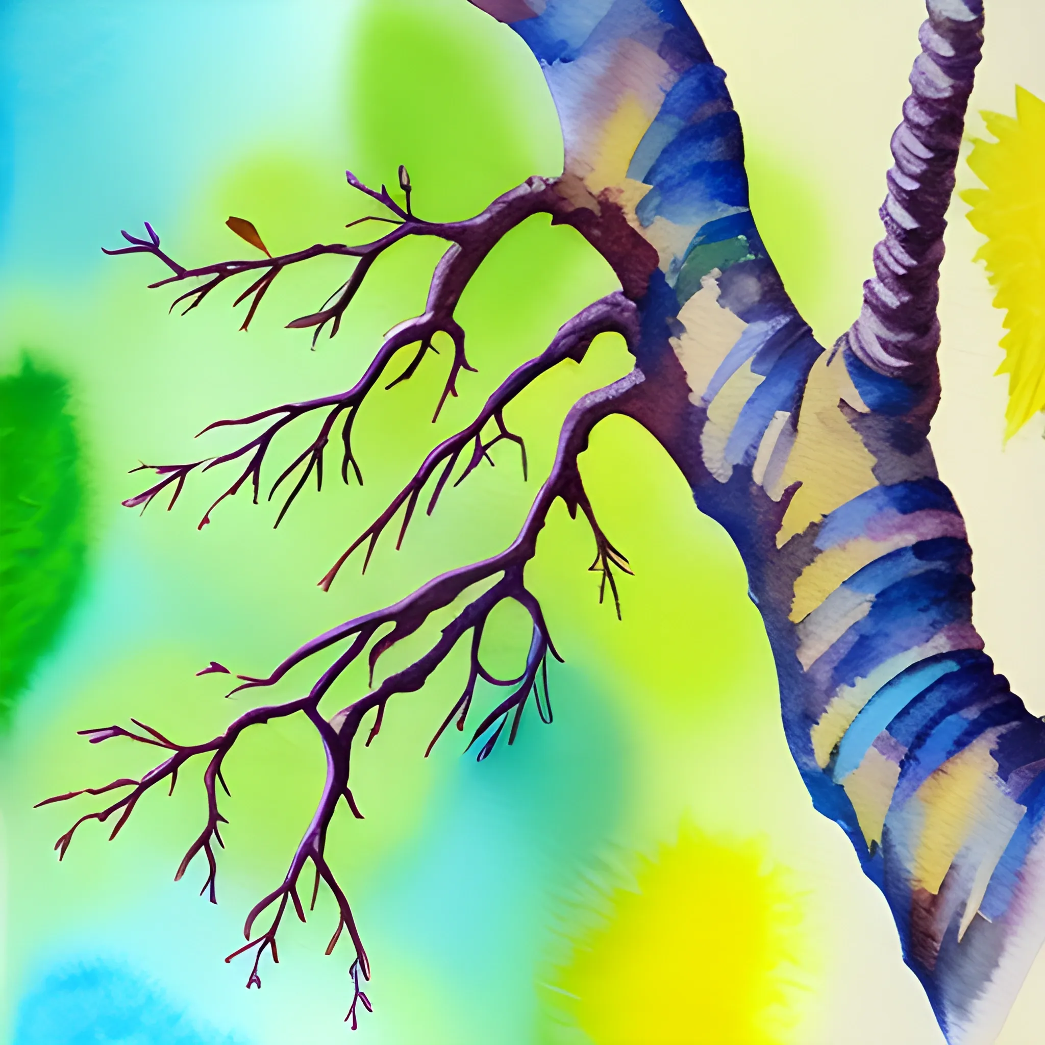 
parts of a tree ,  Water Color