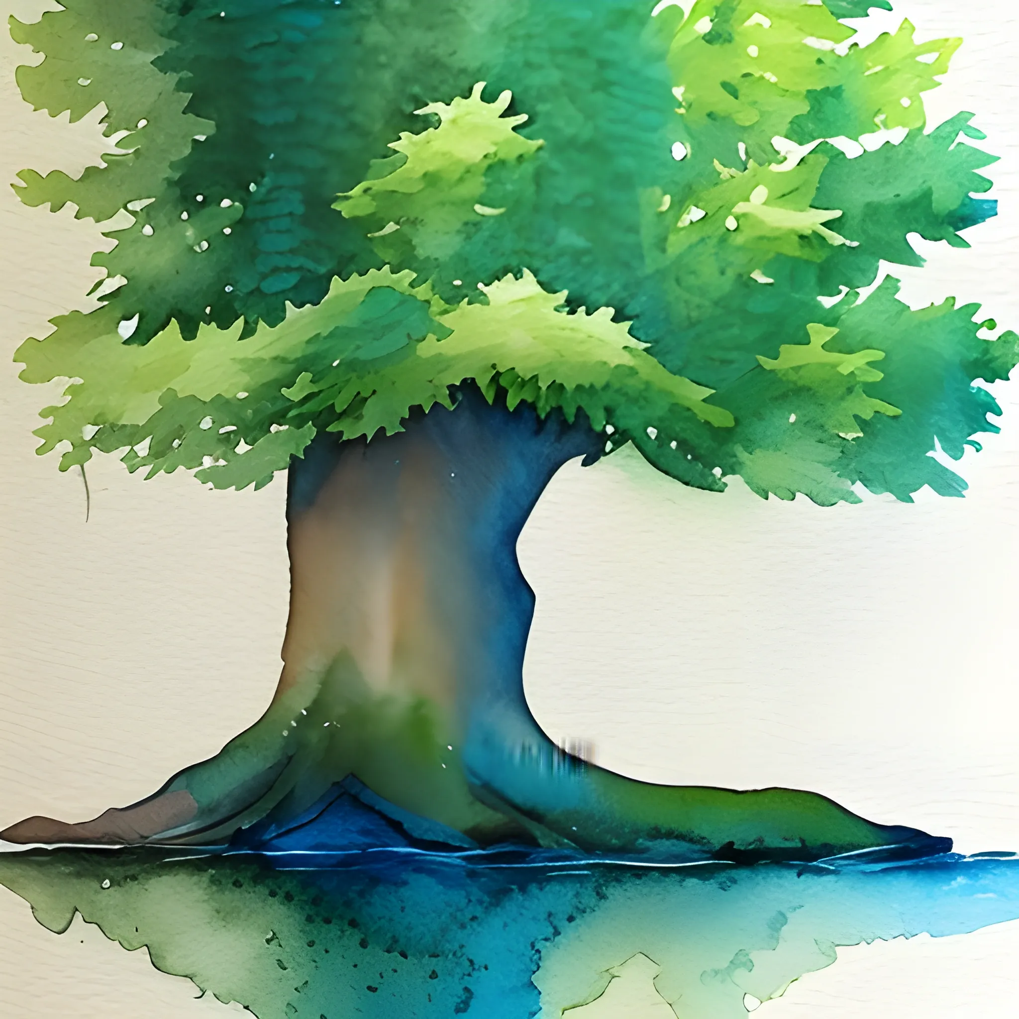 
 a tree ,  Water Color