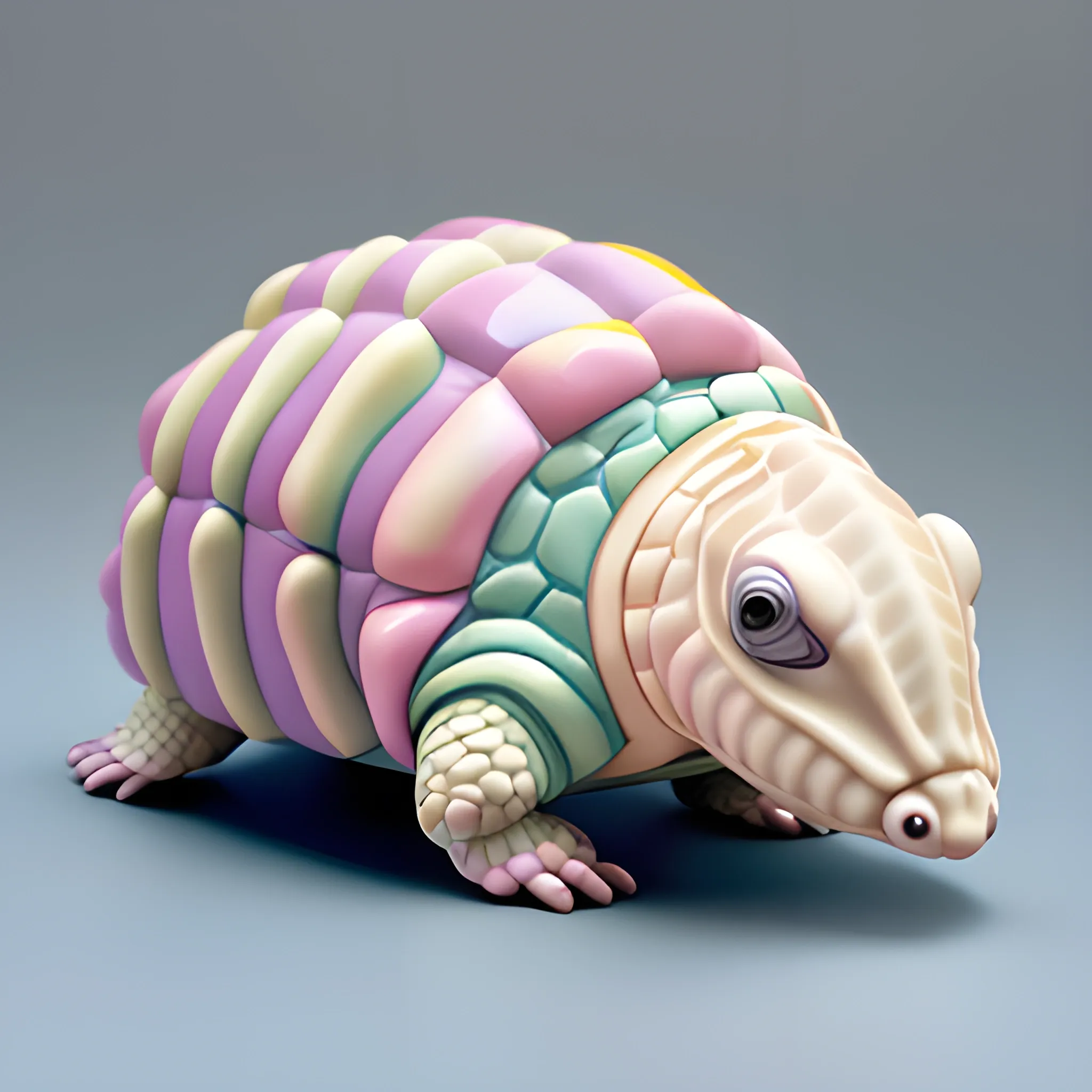 porcelain armadillo, pop mart, pixar, high detail face, ultra hd, pastel colors, clay figures, best quality
