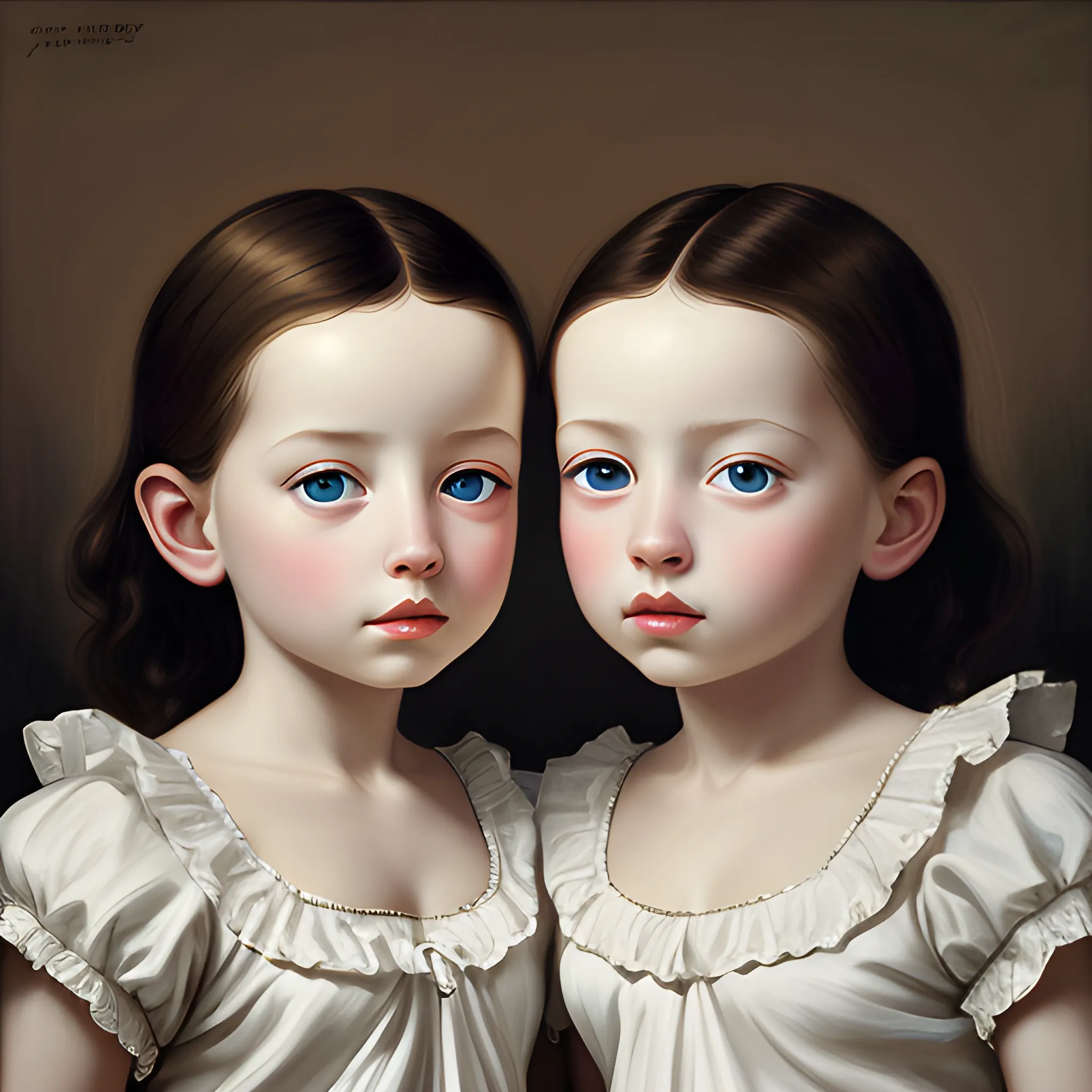 high quality high detail painting by dali, hd, portrait of twins