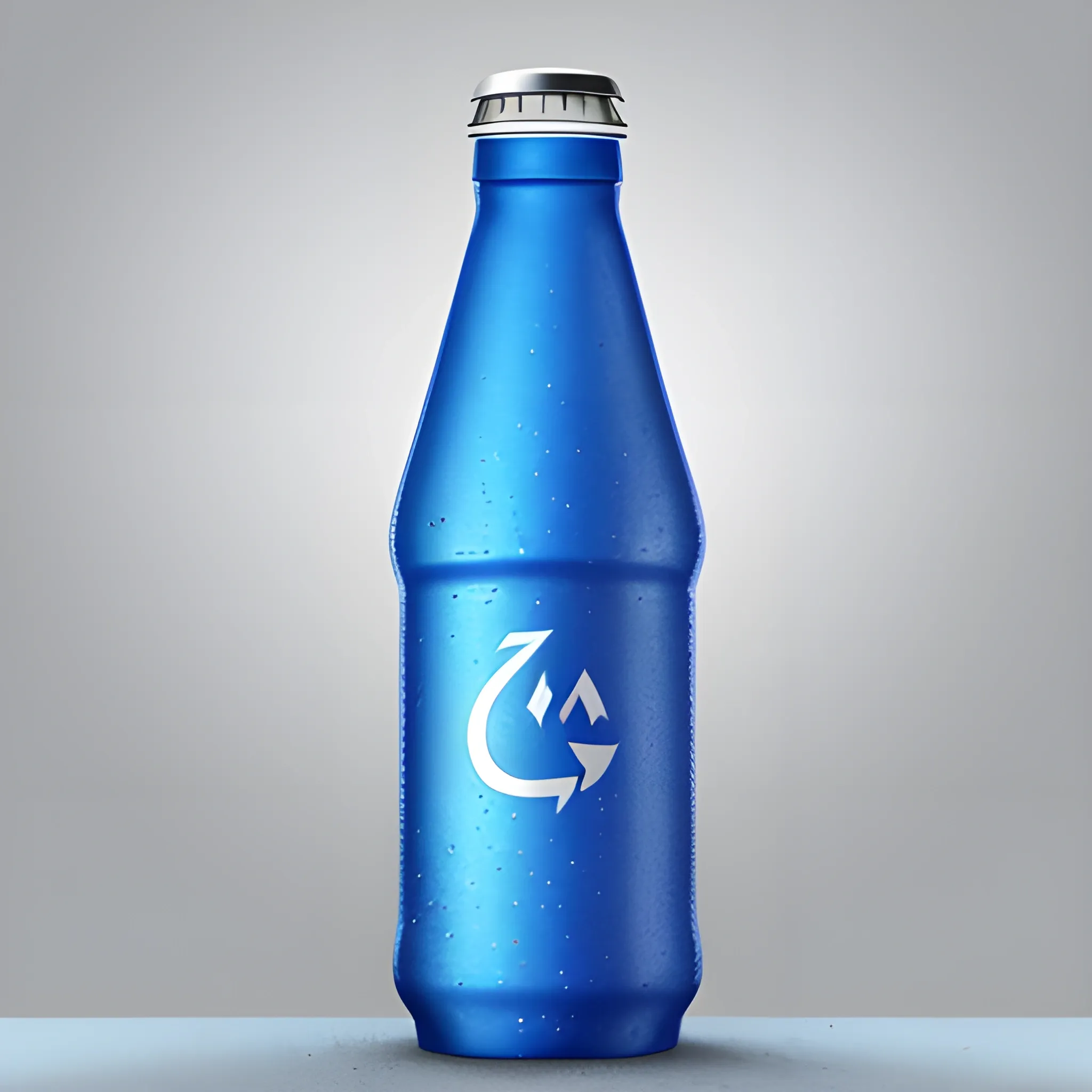 A carbonated beverage called EcoFizz. The bottle has a modern and attractive design, made primarily from recycled and recyclable materials. The bottle would have an ergonomic shape for a comfortable grip and would be available in different sizes to meet consumers' needs. Realistic

