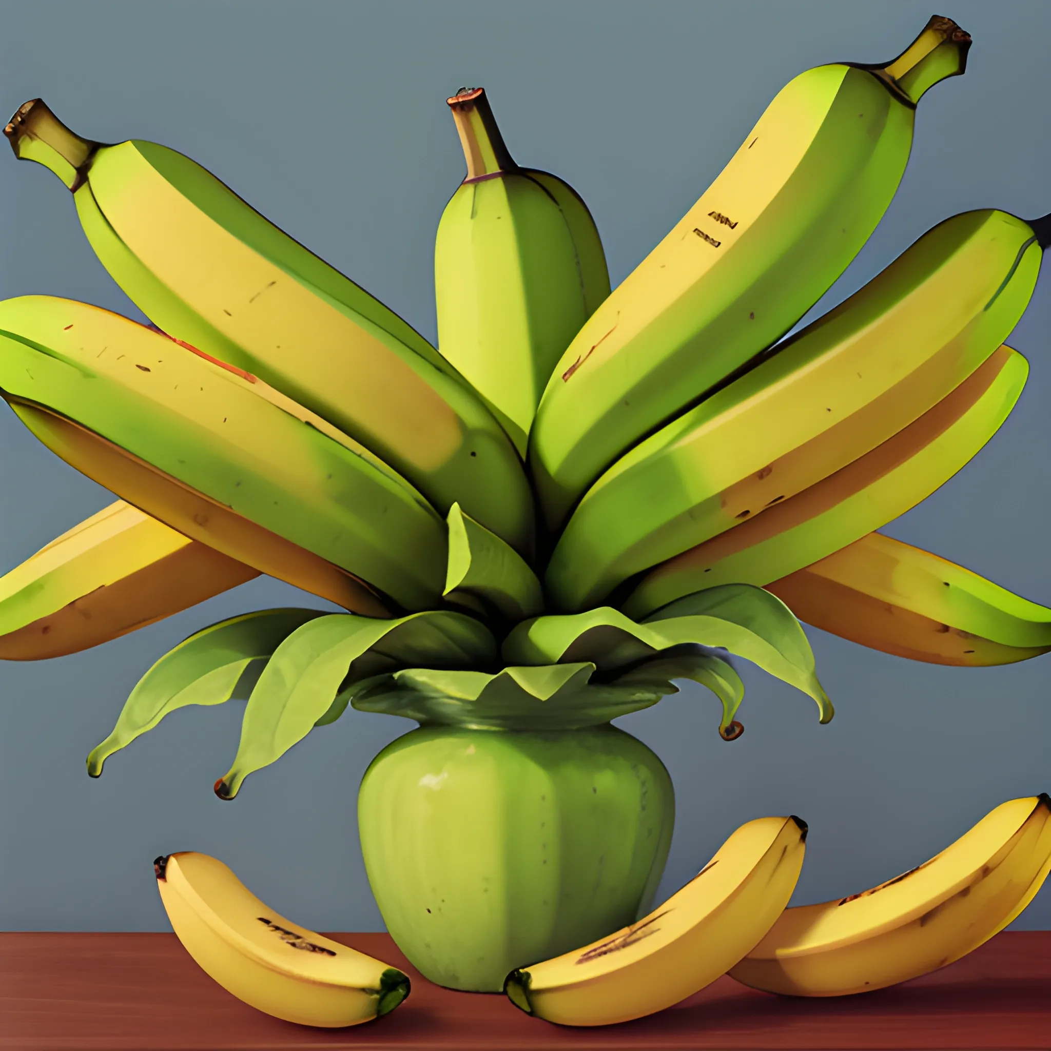 in the style of janoff,  bananas