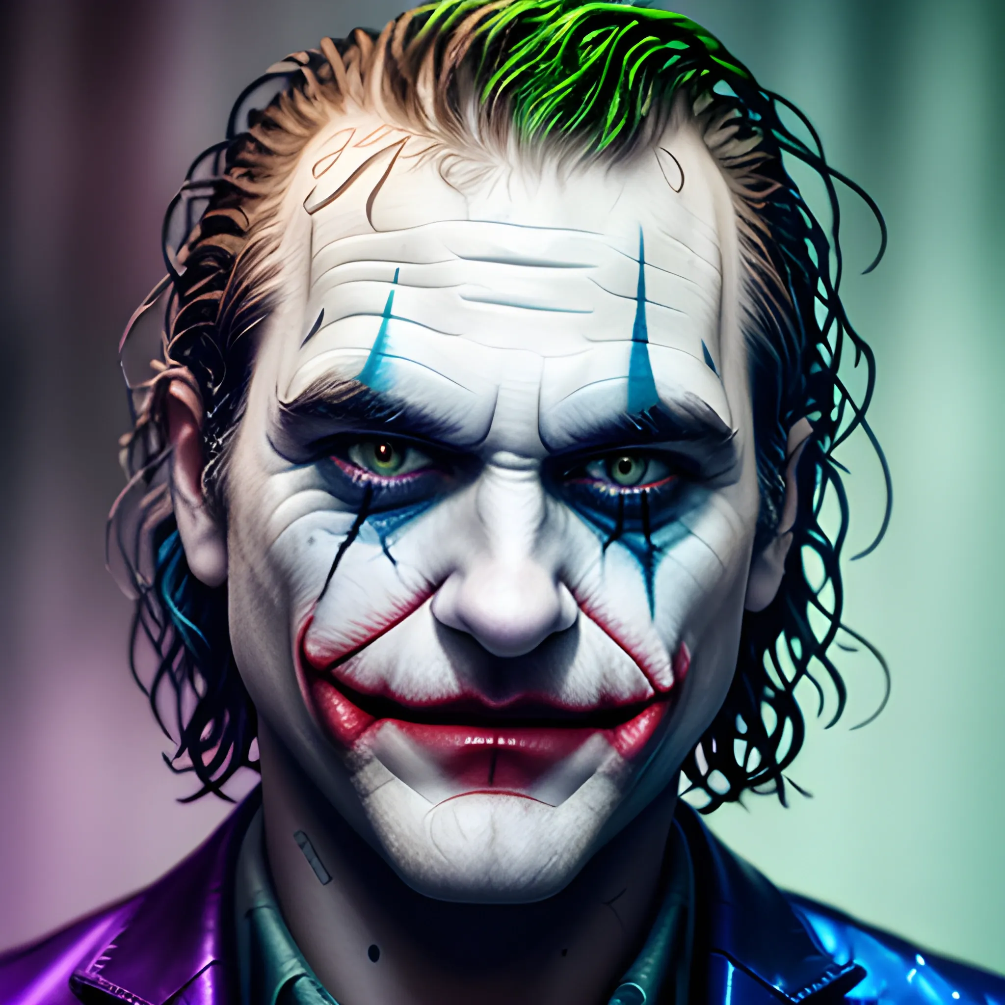 photorealistic image of joaquim phoenix as the joker soaked in w ...