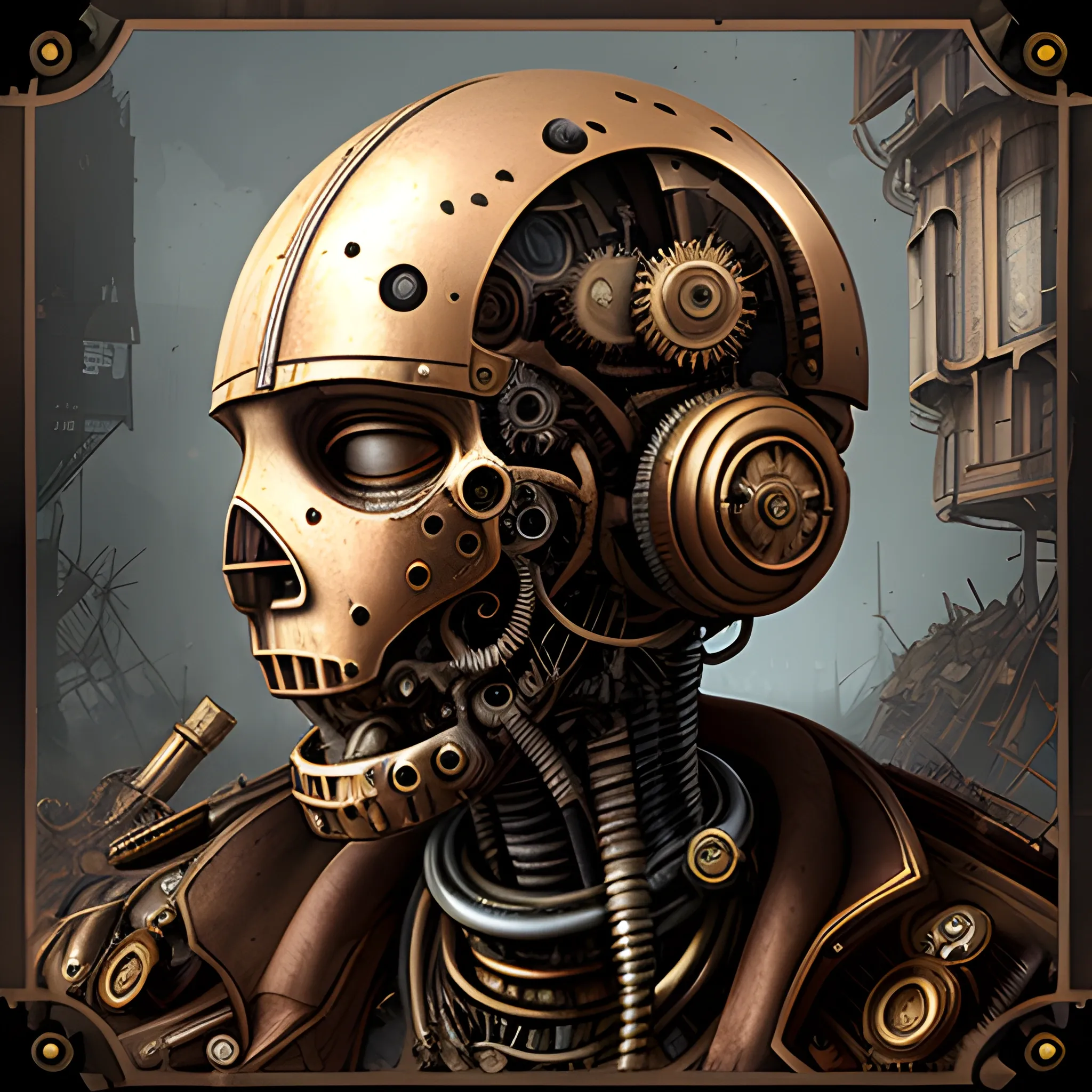 destroyed artificial intelligence, steampunk