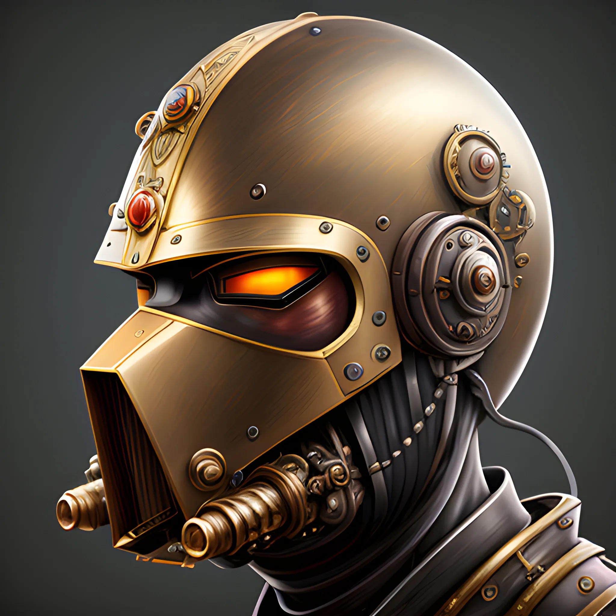 steampunk helmet fantasy art mask robot ninja stylized digital illustration sharp focus, elegant intricate digital painting artstation concept art global illumination ray tracing advanced technology chaykin howard and campionpascale and cooke darwyn and davis jack , Oil Painting, Oil Painting, Oil Painting, Oil Painting, Pencil Sketch