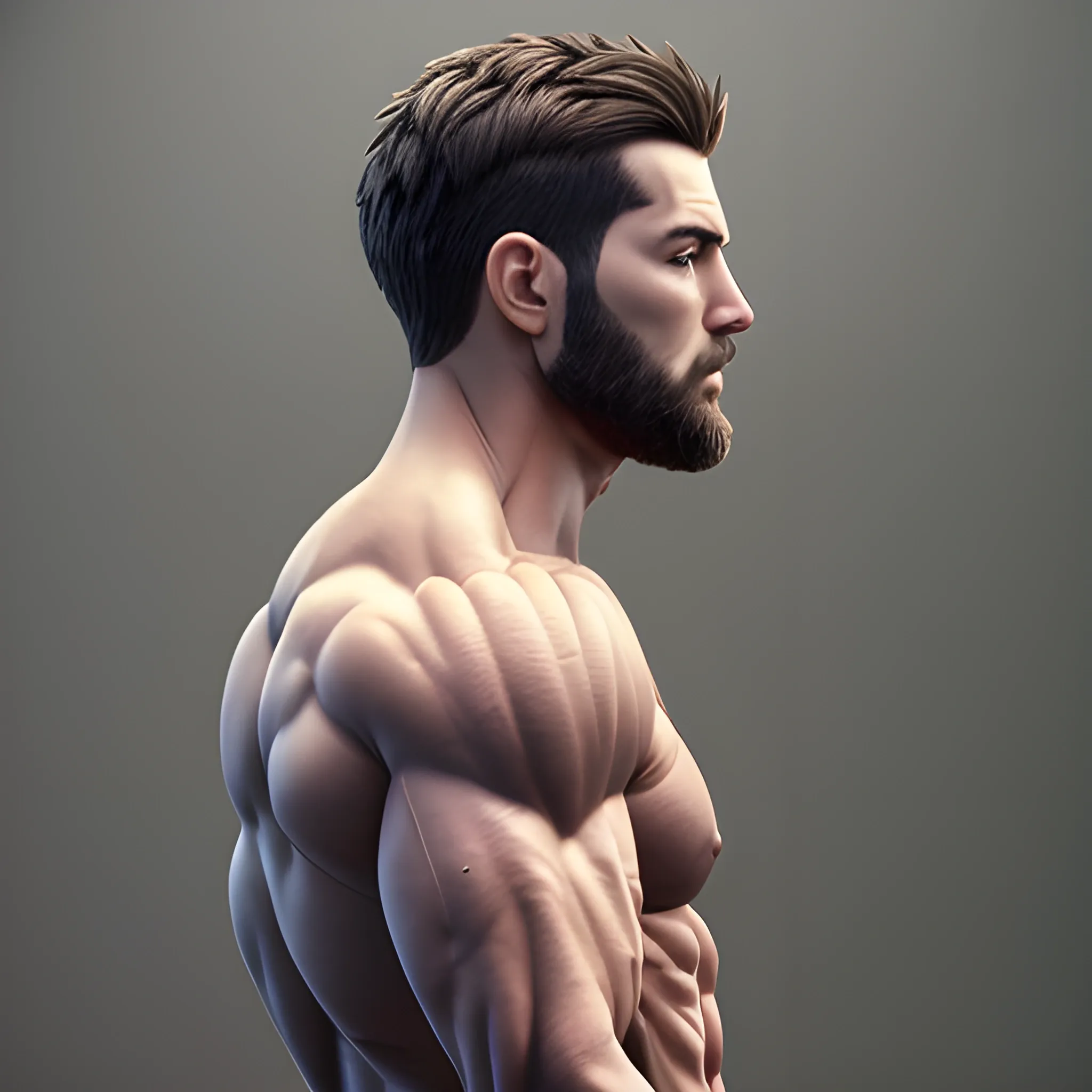 Extremely muscular male profile {"seed": "63165309","steps": 30,"width": 512,"height": 512,"version": "SH_Deliberate","sampler_name": "k_dpm_2","guidance_scale": 7.5}