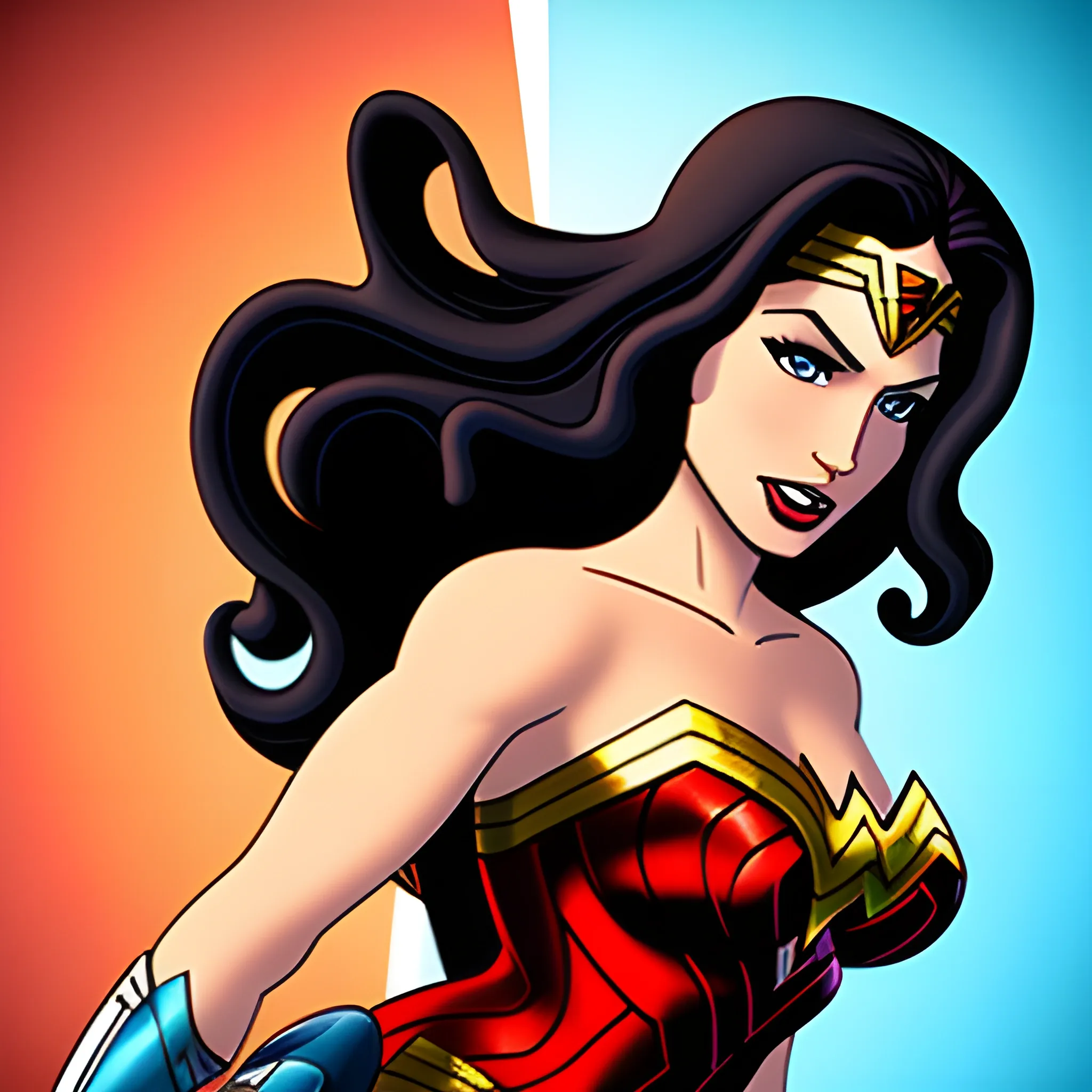 Wonder Woman, 3D, Cartoon, Sexy
