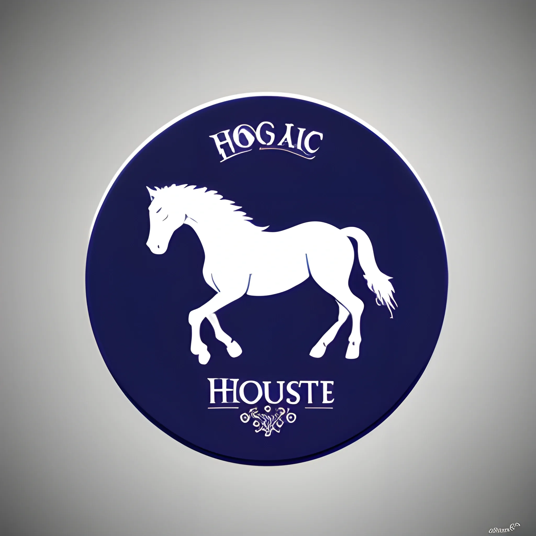 subtle logo,white horse,cute,magic,funny