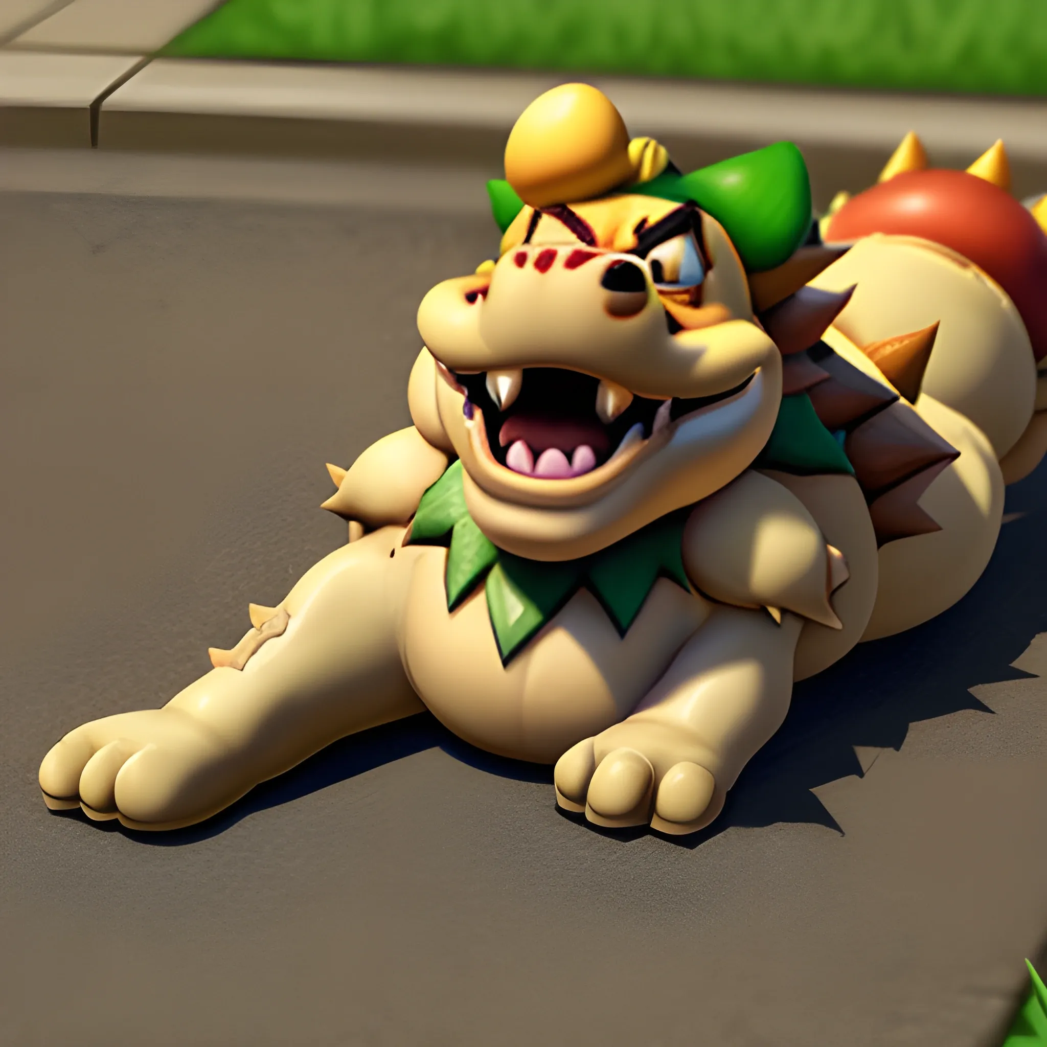 bowser dead On the ground