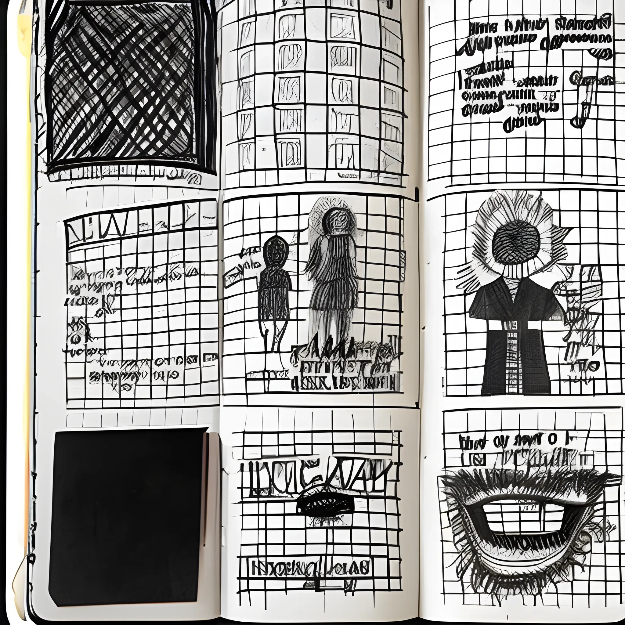 peter greenaway's edgy notebook doodles when he is bored in class 