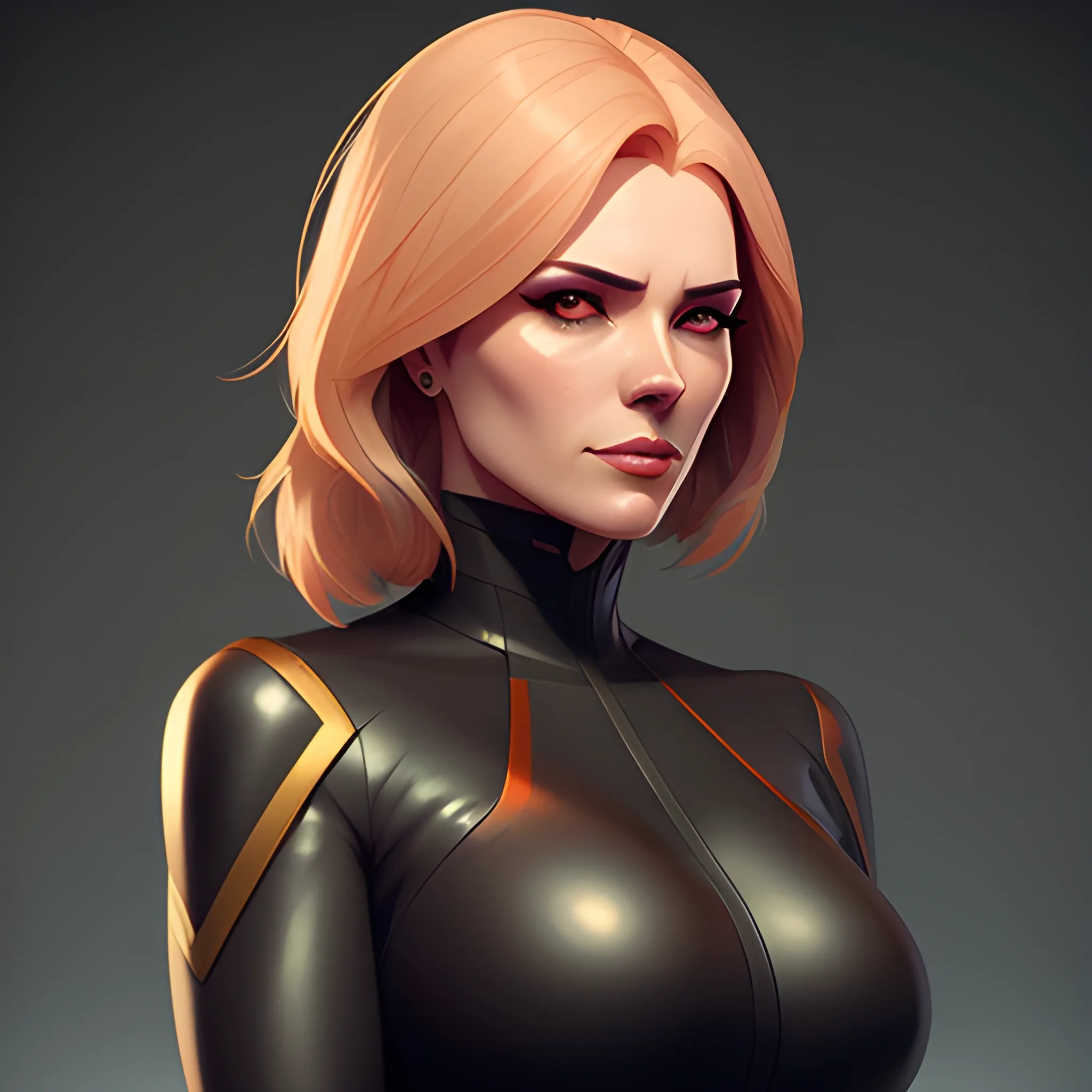 valorant style, girl, portrait, cell shaded, 4 k, concept art, by ilya kuvshinov, sam yang, leyendecker. dramatic atmosphere, sharp focus, 3D