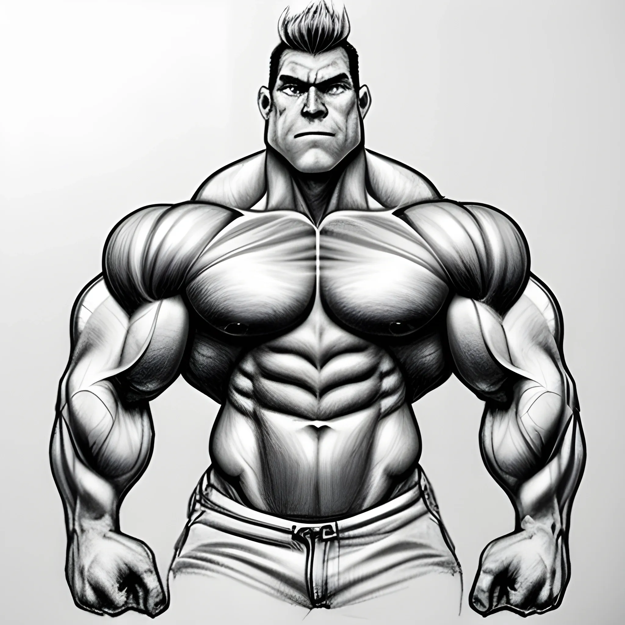 Pencil Sketch muscle big, morp muscle .man muscles morph