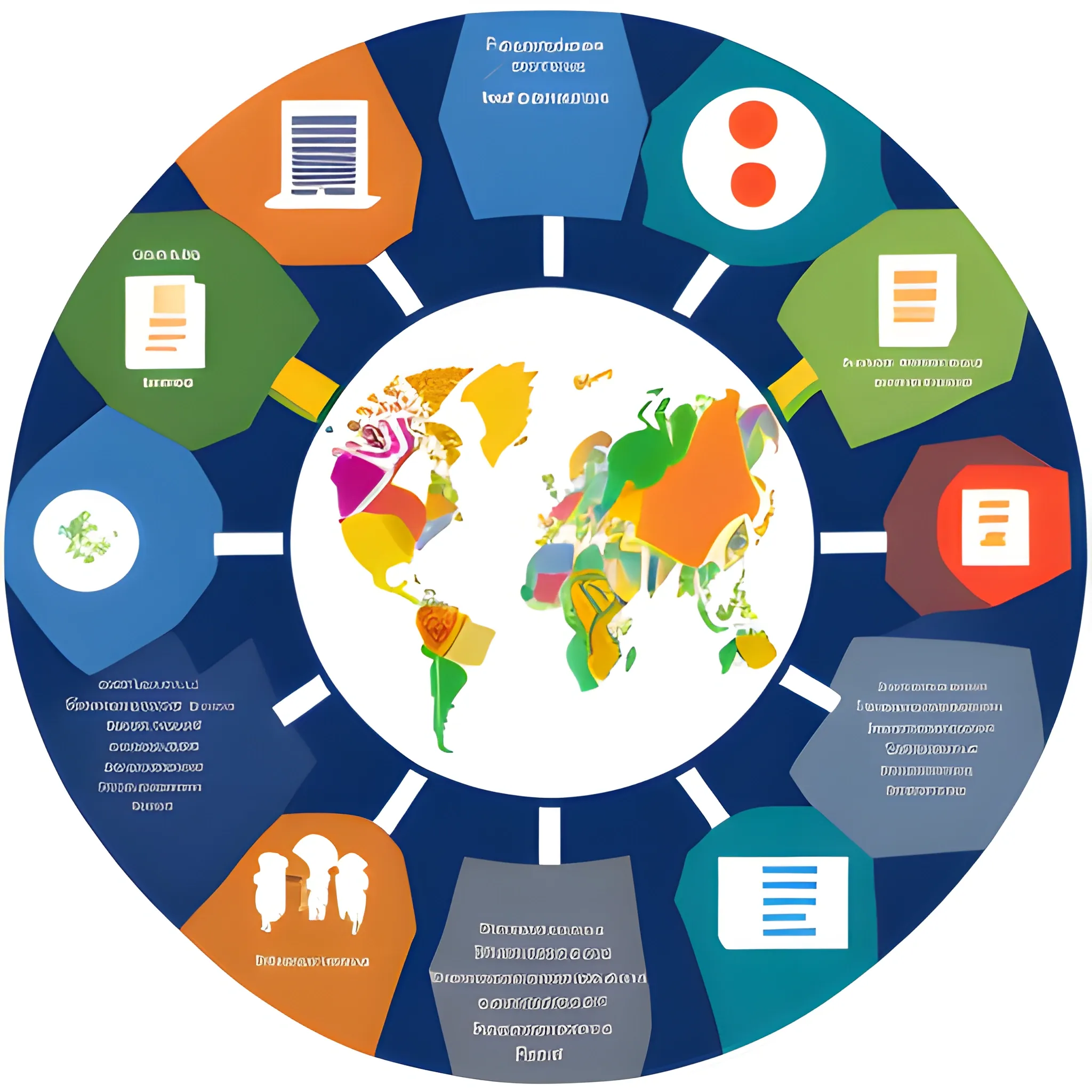 Image that represents the global access, variety of resources and flexible schedule of online education