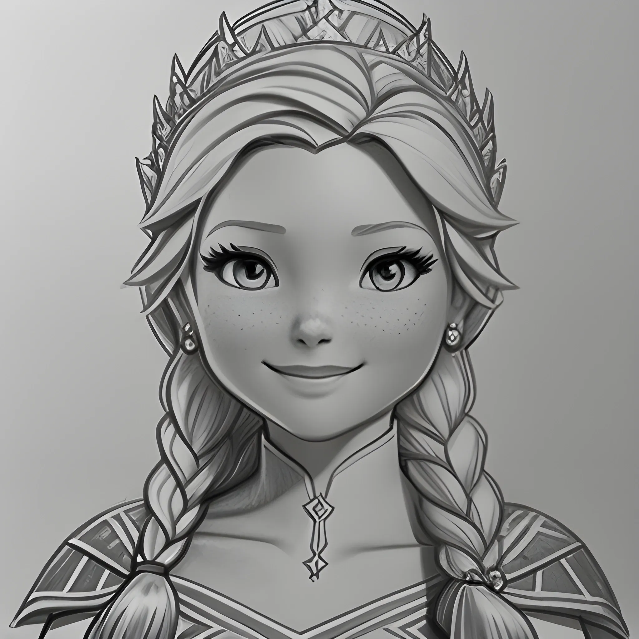 anna frozen pencil drawing