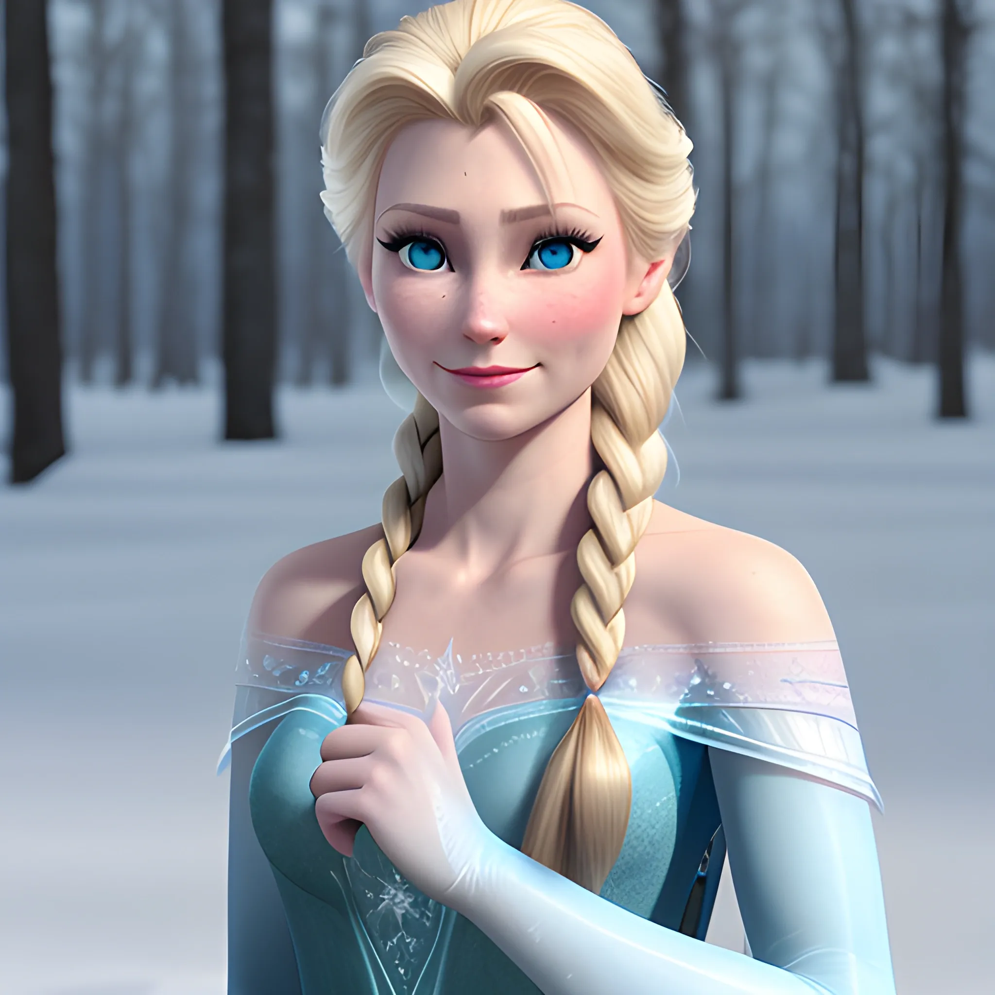 Elsa of arendale, adult , Photo, realistic 