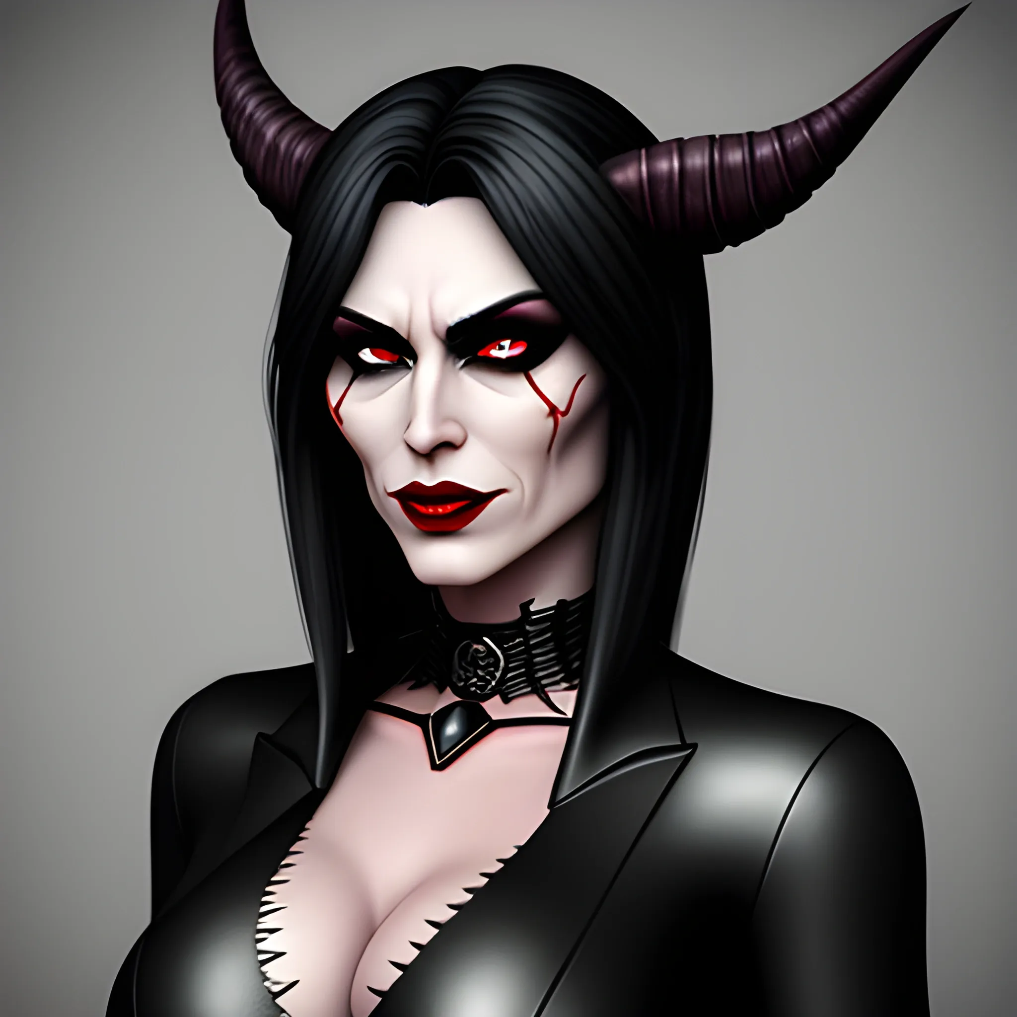 A demon girl in realistic style

