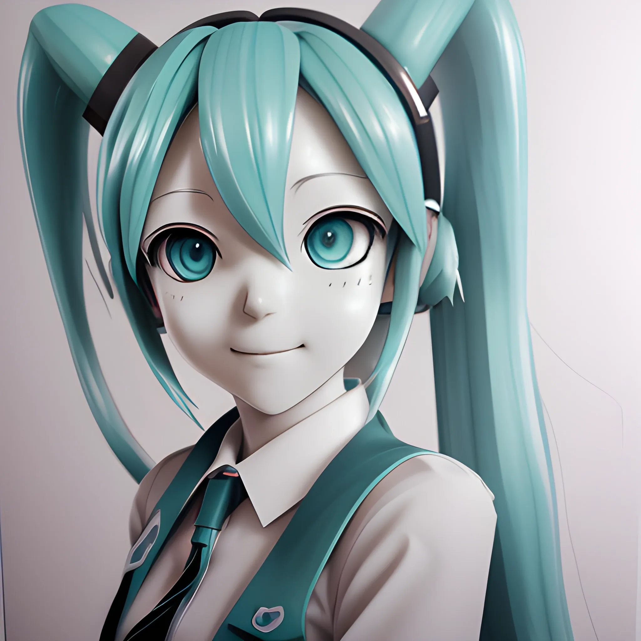 hatsune miku, Pencil Sketch, 3D