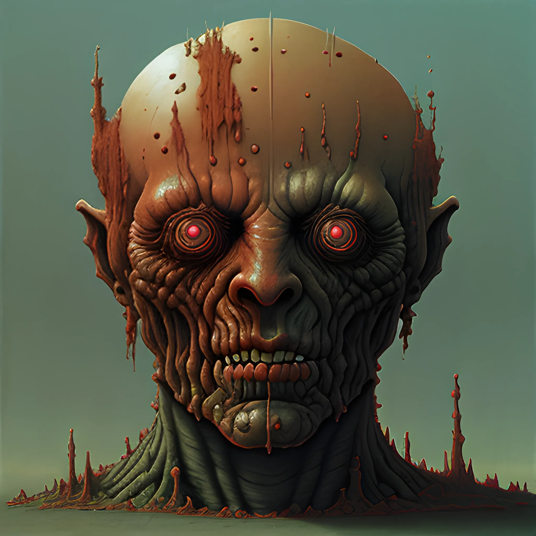 Flesh Golem in the Style of Zdzislaw Beksinski