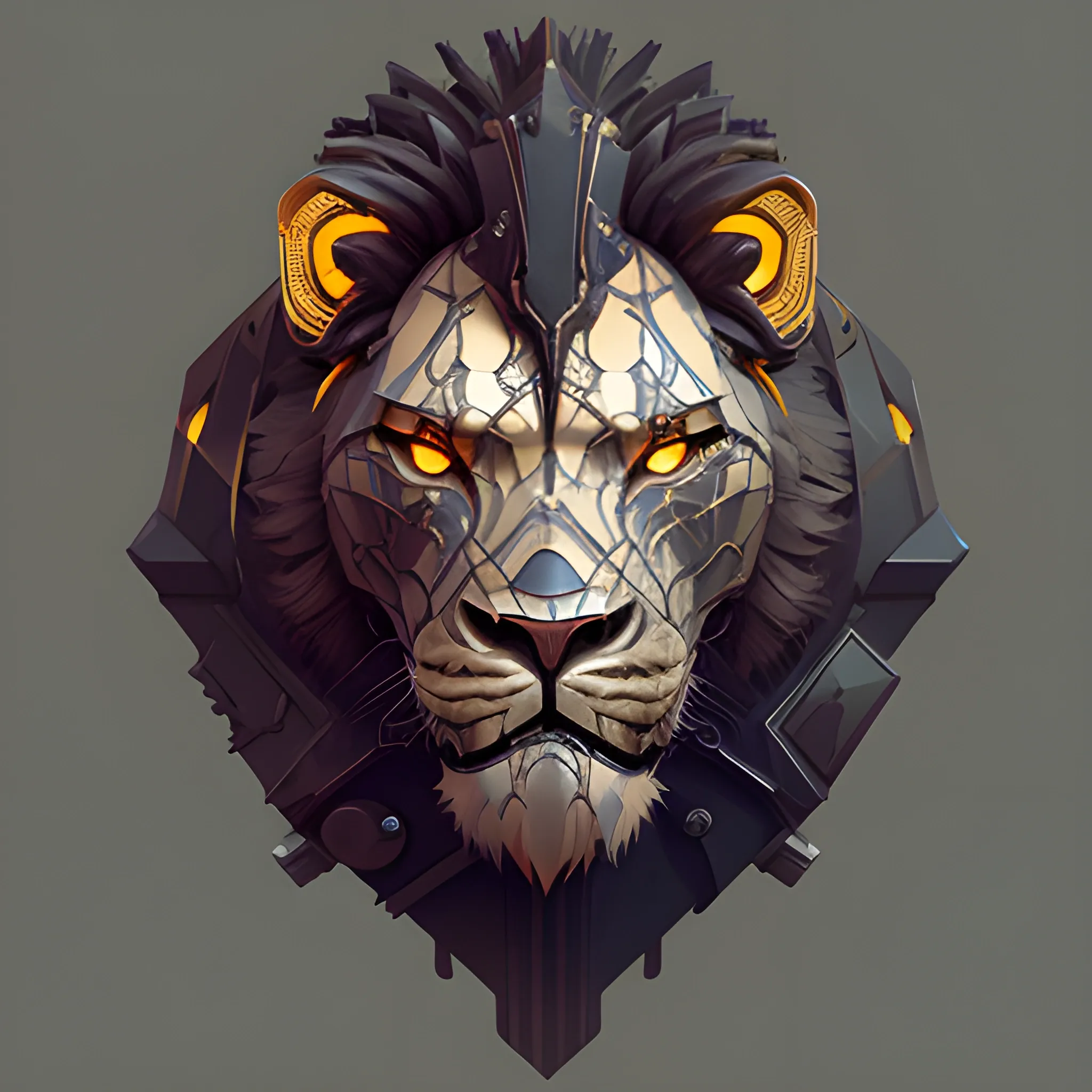 a mechanical robotic lion by viktor antonov, dishonored, concept art, intricate, detailed, dramatic, artstation, colorful