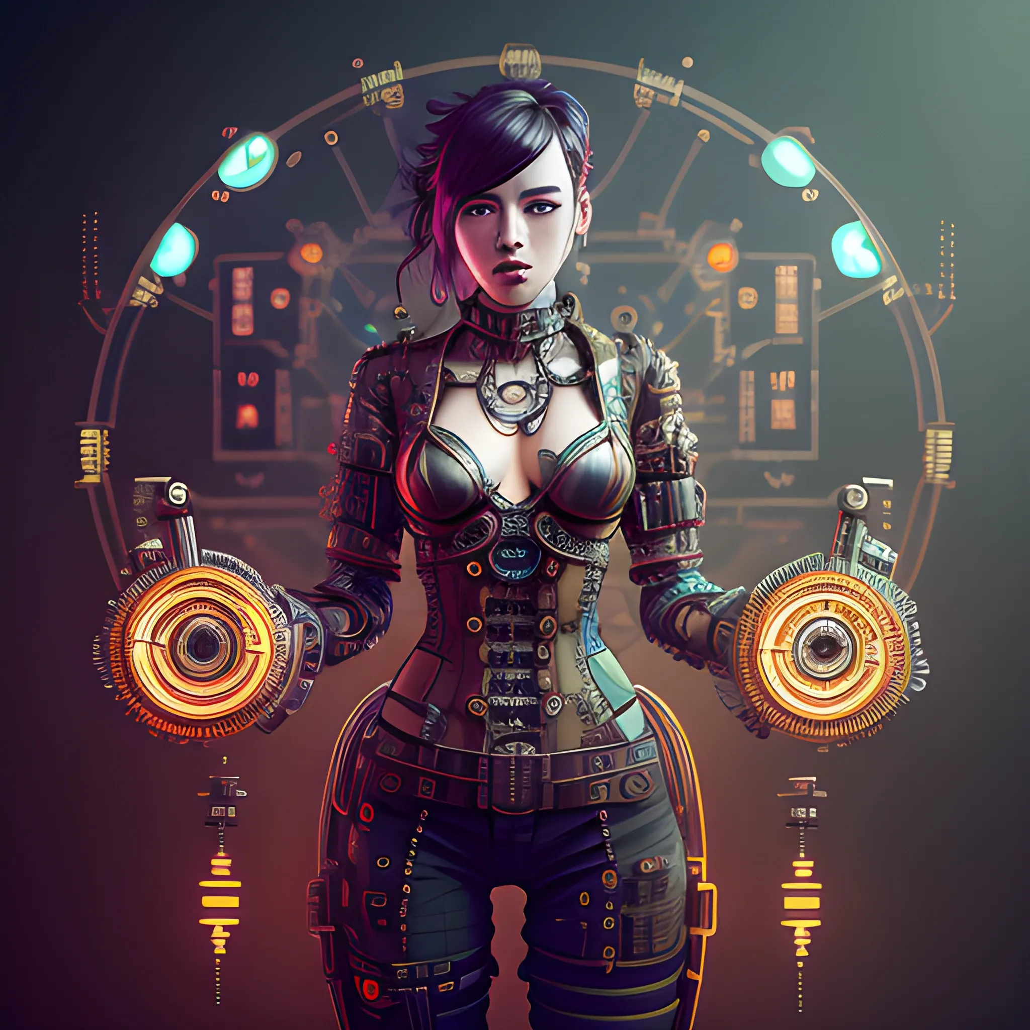 confident female steampunk photographer, full body portrait, well lit, intricate abstract. cyberpunk, intricate artwork, by tooth wu, wlop, beeple, dan mumford. concept art, octane render, trending on artstation, greg rutkowski very coherent symmetrical artwork. cinematic, key art,
hyper realism, high detail, octane render, 8 k, Trippy