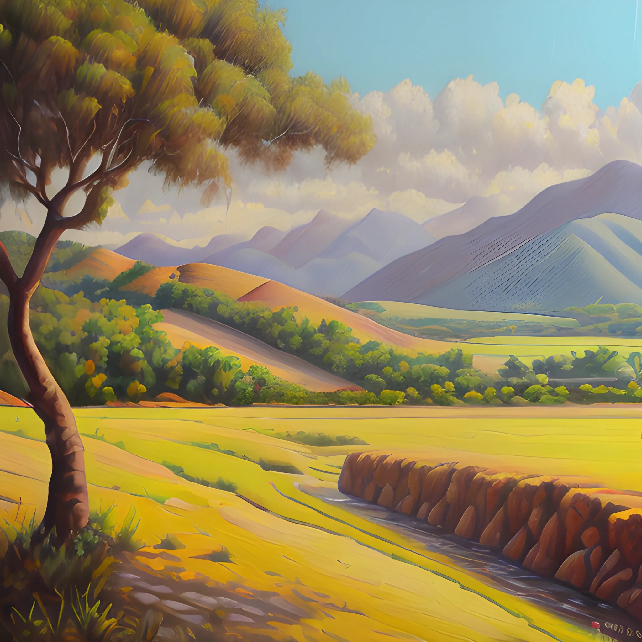 Paisaje andino , Oil Painting