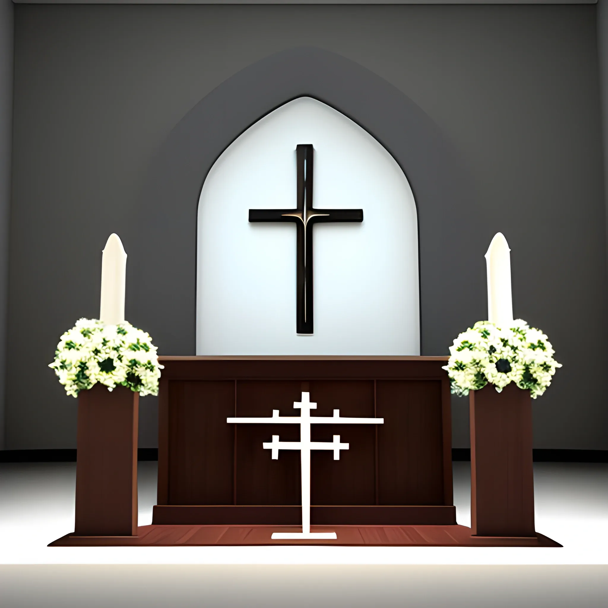 church modern altar design , 3D,