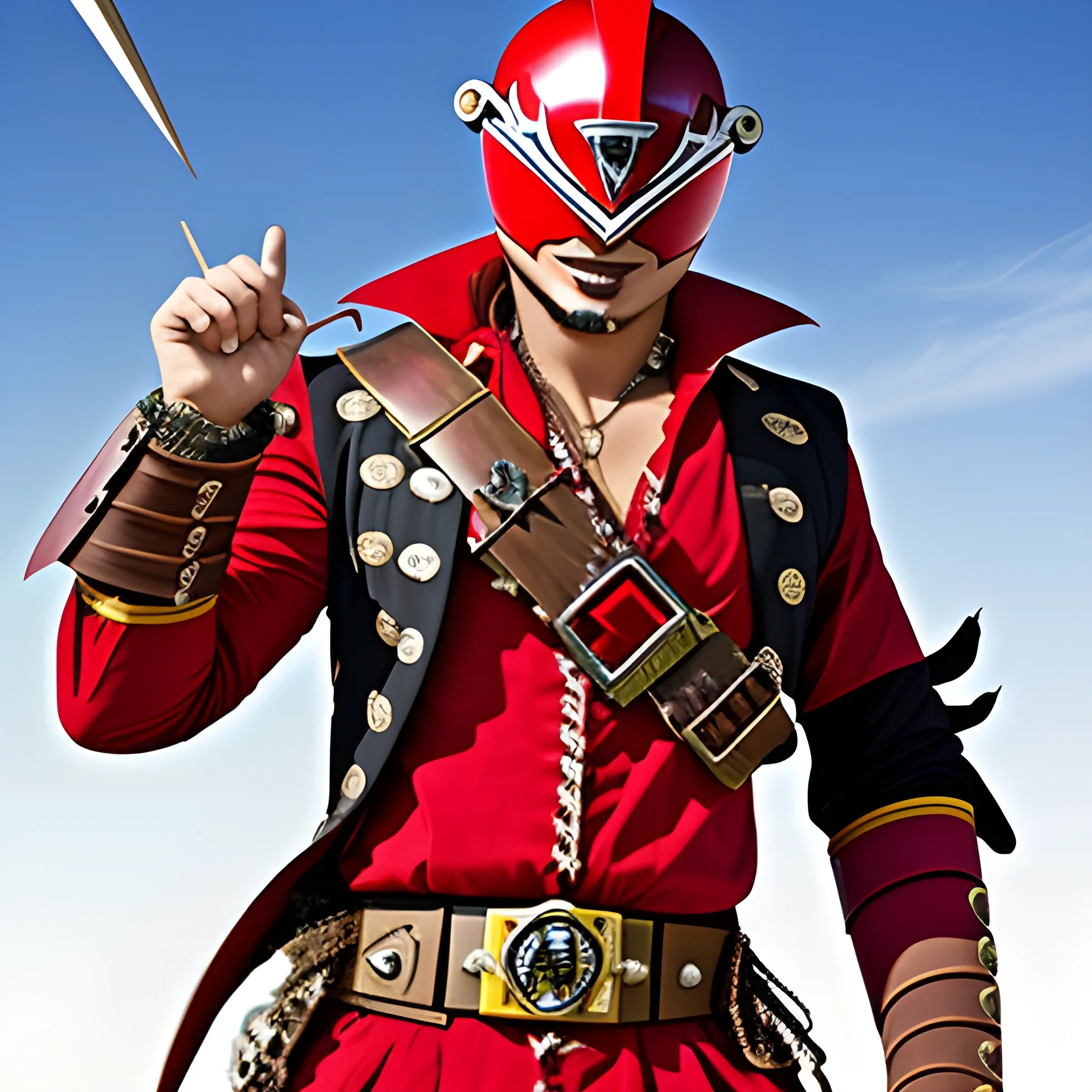 pirate steampunk red power ranger
