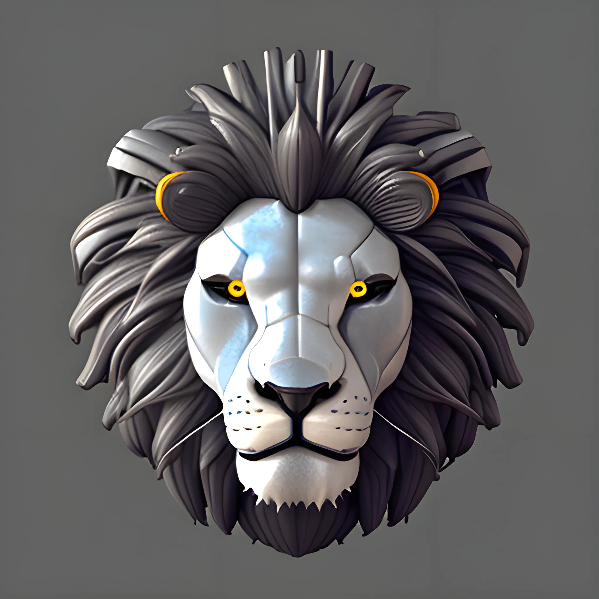 robot lion head
