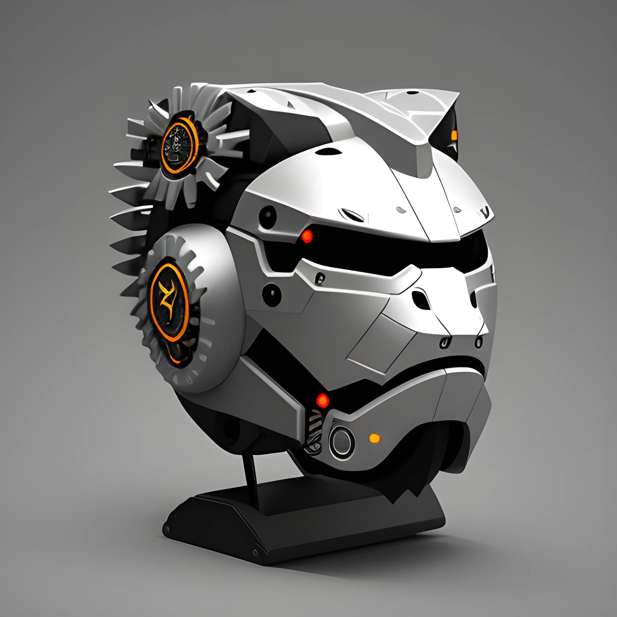 robotic knight lion head
