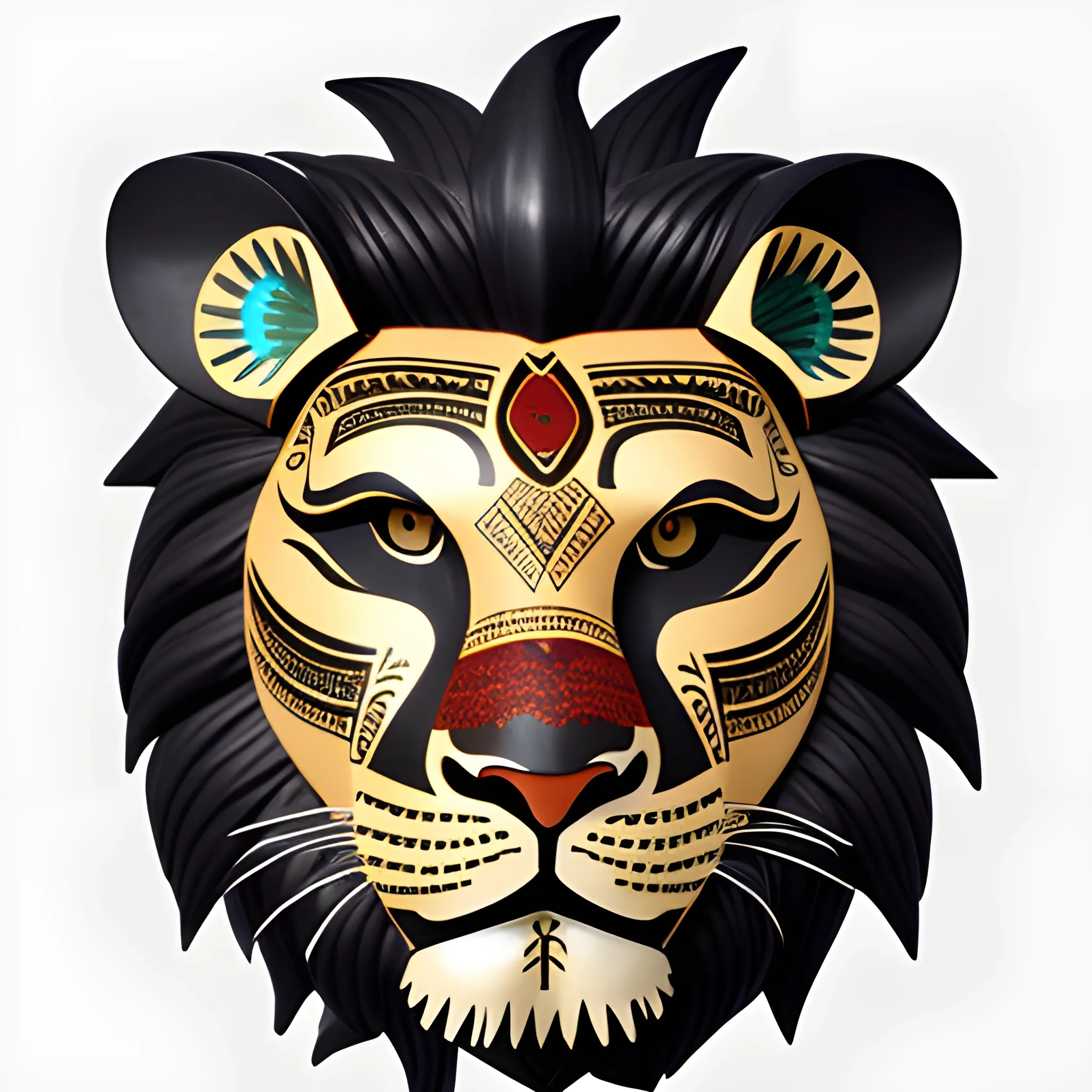  tribal themed lion mask
