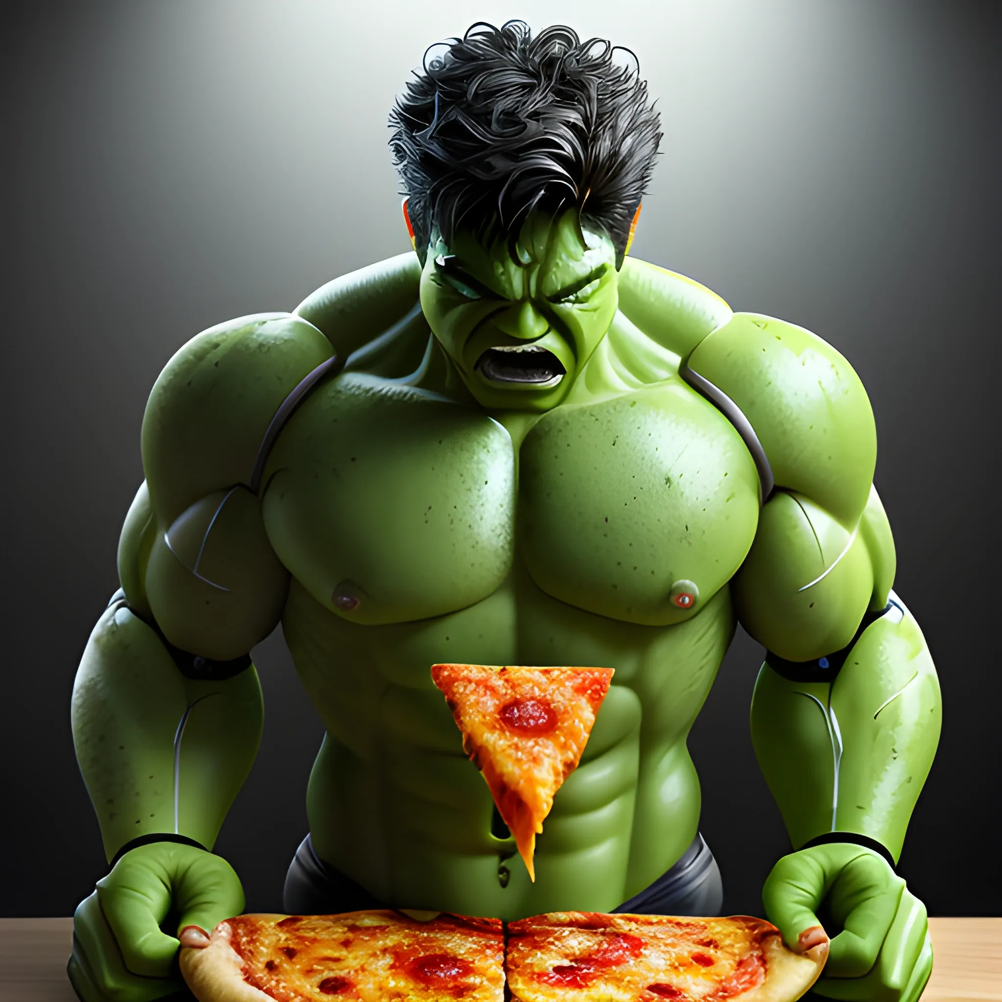 Hulk eating italian slice of pizza, ultra detailed, realistic
half torso image, cyborg, robotic parts, beautiful soft studio light, edge lighting, vibrant details, luxurious cyberpunk, lace, hyper realistic, electrical wires, hulk microchip in the head , slice of pizza in the right hand with melting cheese, beautiful background , style robocop, 4k, realistic. 