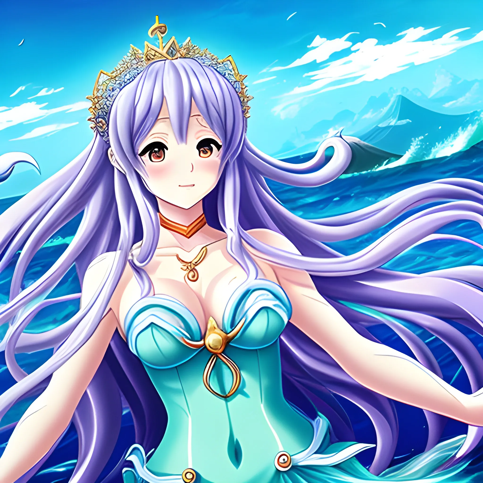 Anime, sea goddess,