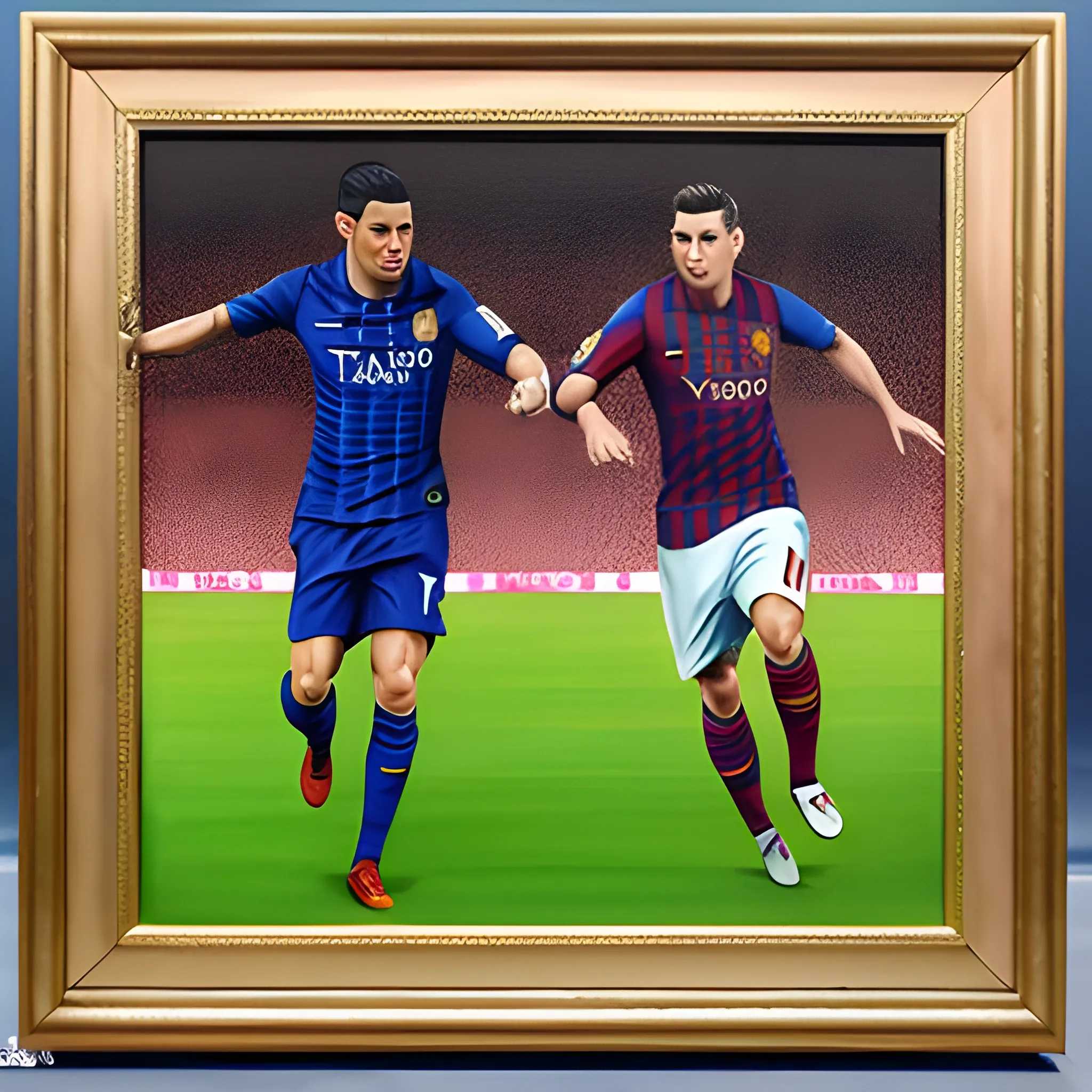 Cristiano Ronaldo ve Messi tek kişi olsaydı nasıl görünürdü , 3D, Oil Painting