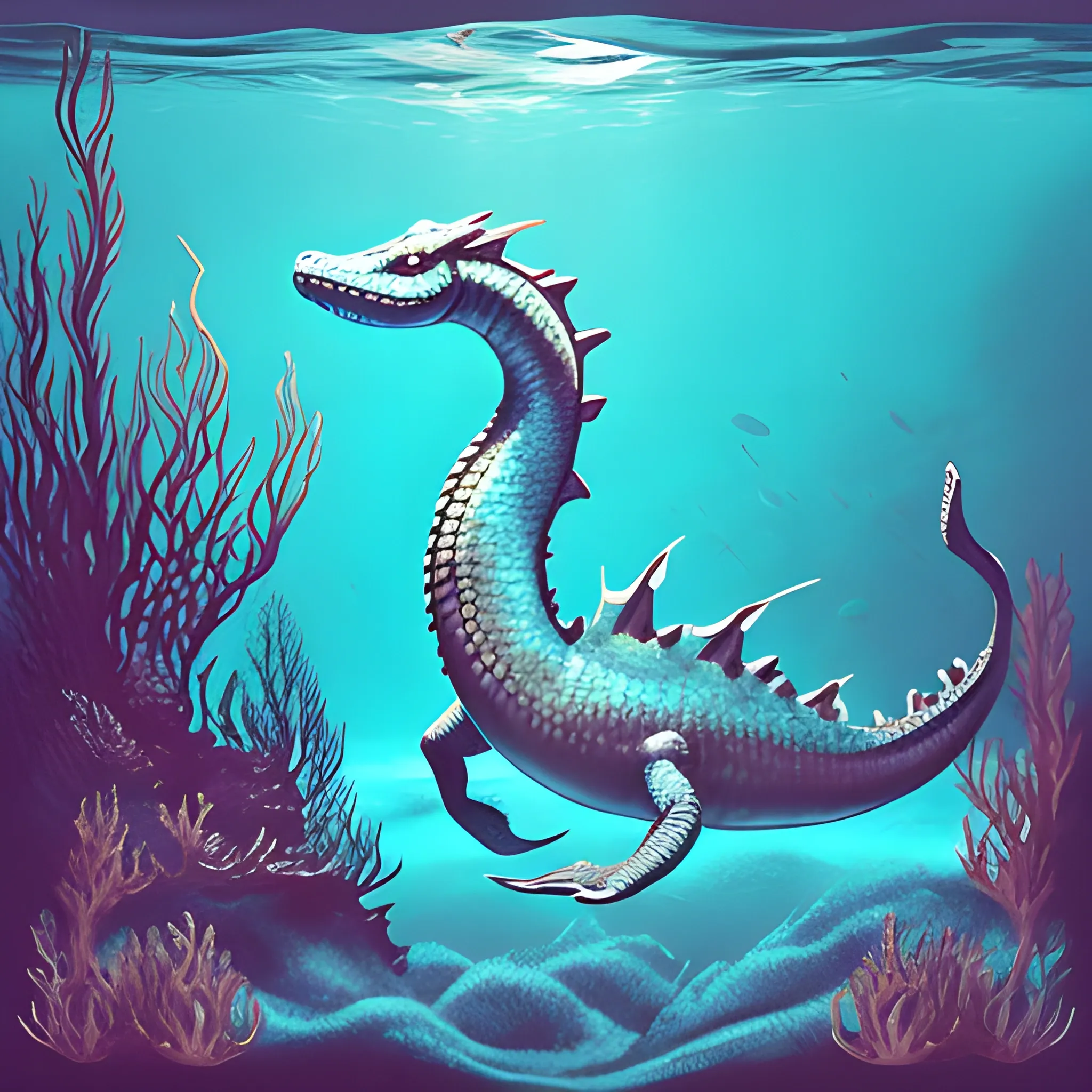 Sea dragon under water