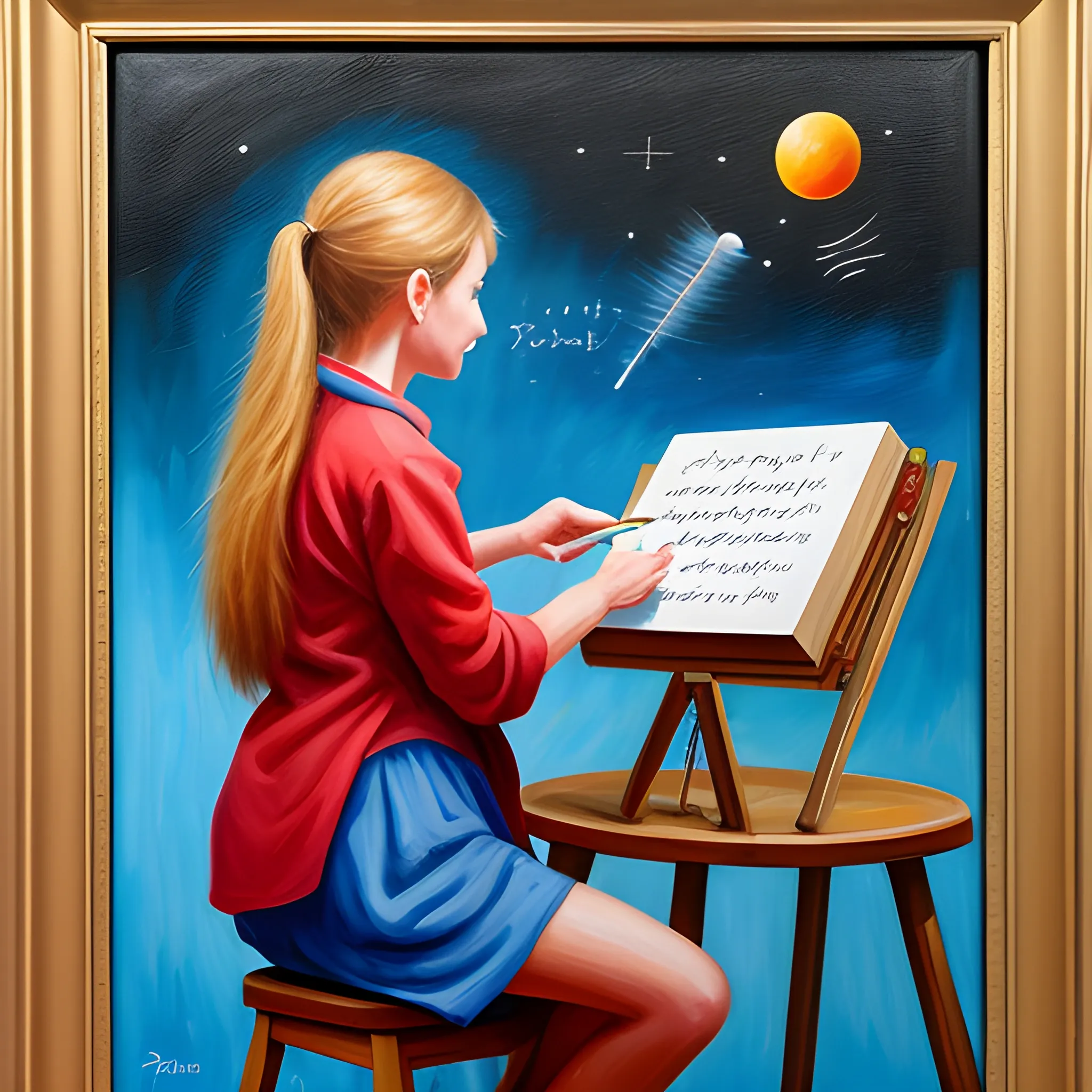 Write enjoy physics, Oil Painting