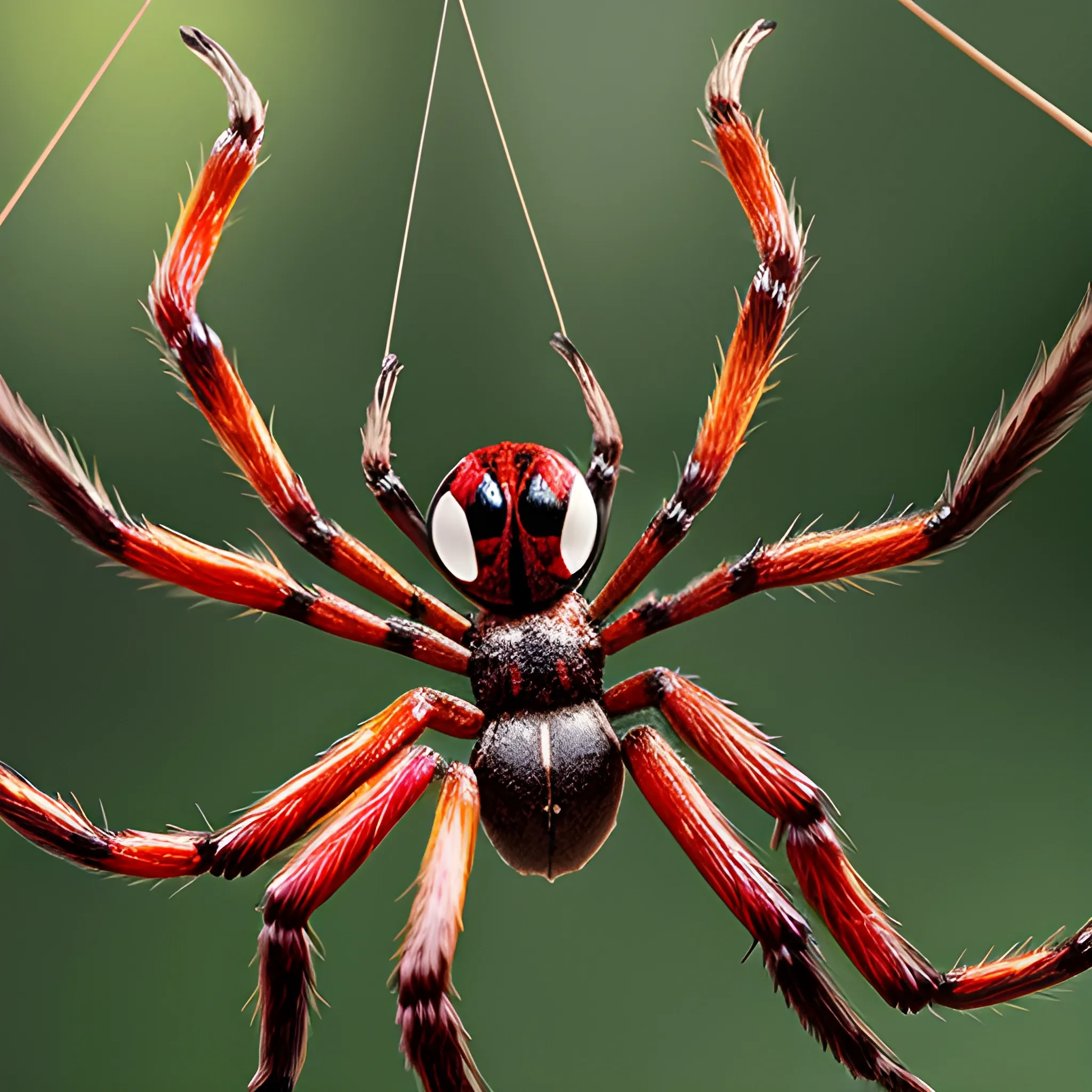 ARAÑA VIUDA NEGRA NEGRA Y  ROJA